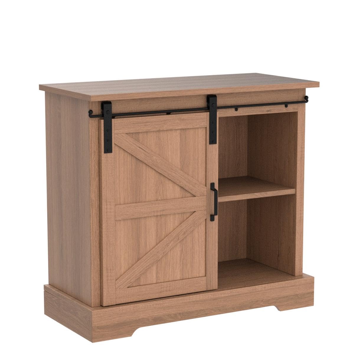 Sophia & William Farmhouse Coffee Bar Cabinet - Kitchen Buffet Storage with Sliding Barn Door - 31.9