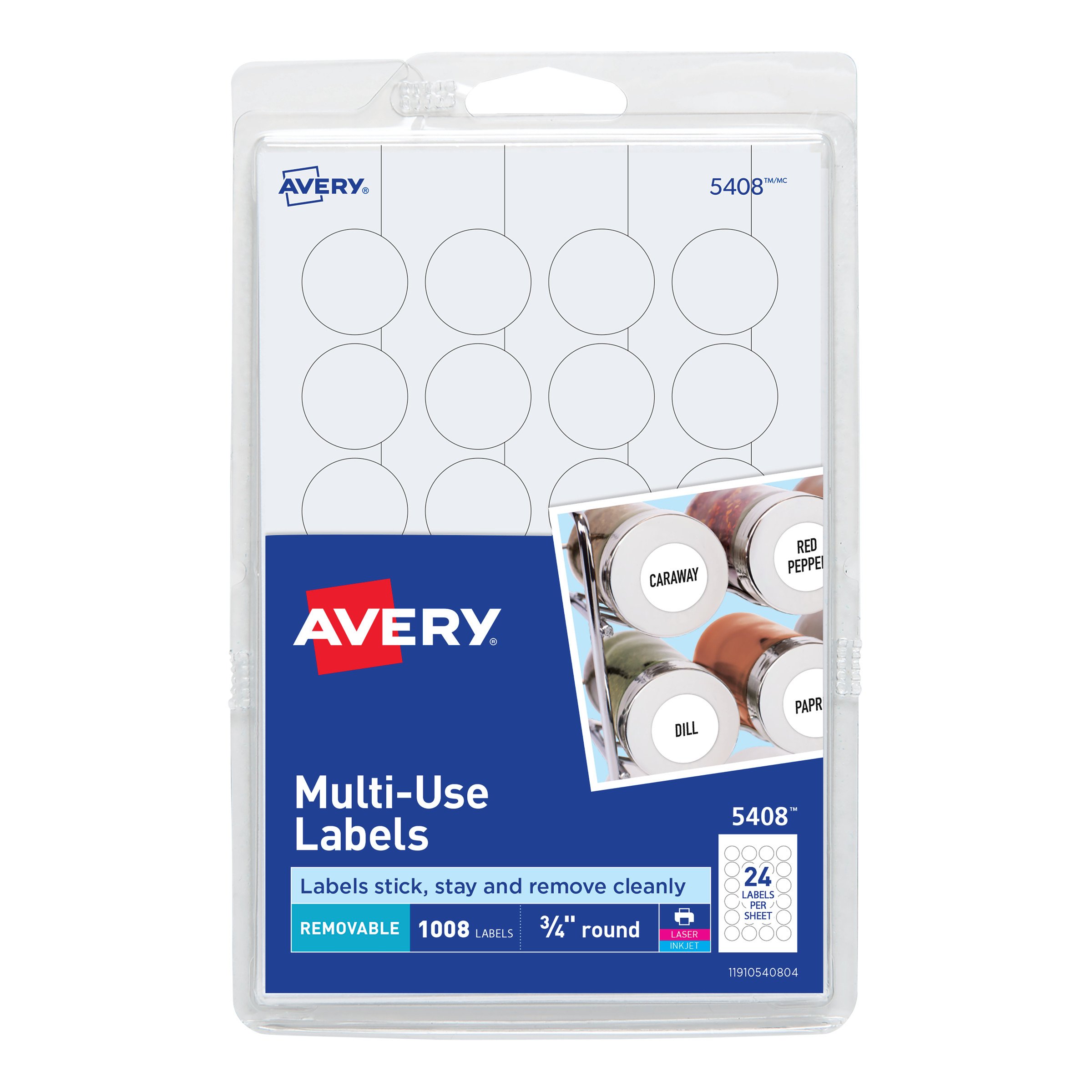 Avery Removable Labels for Laser & Inkjet Printers - 0.75