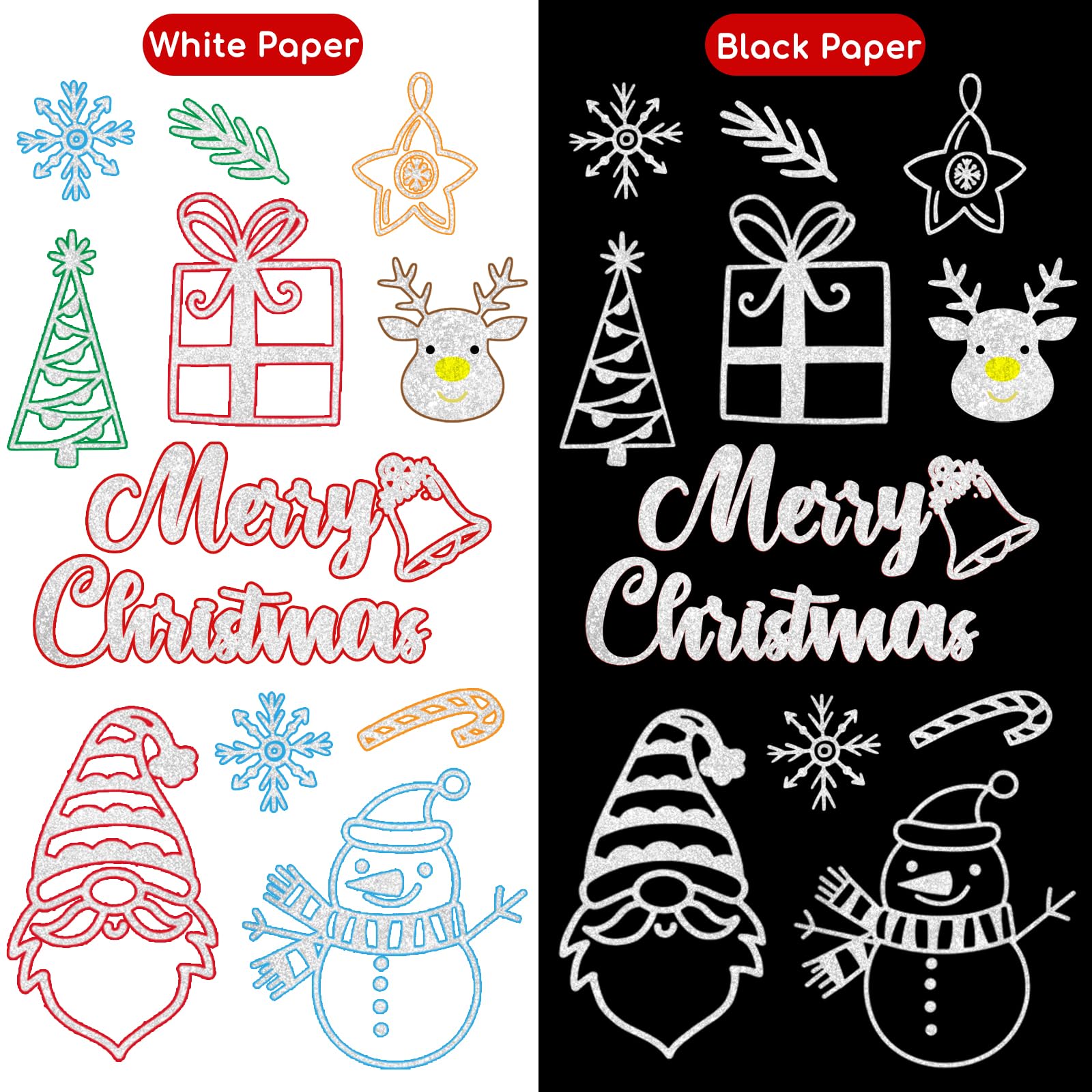 24 Pack Double Line Outline Markers - Metallic Glitter Marker Pens for Art, Drawing, Writing | Perfect for Christmas Cards, DIY Scrapbooking, Easter Egg Decor & Gift Wrapping | Vibrant Shimmer & Self-Outline Effects for Creative Projects