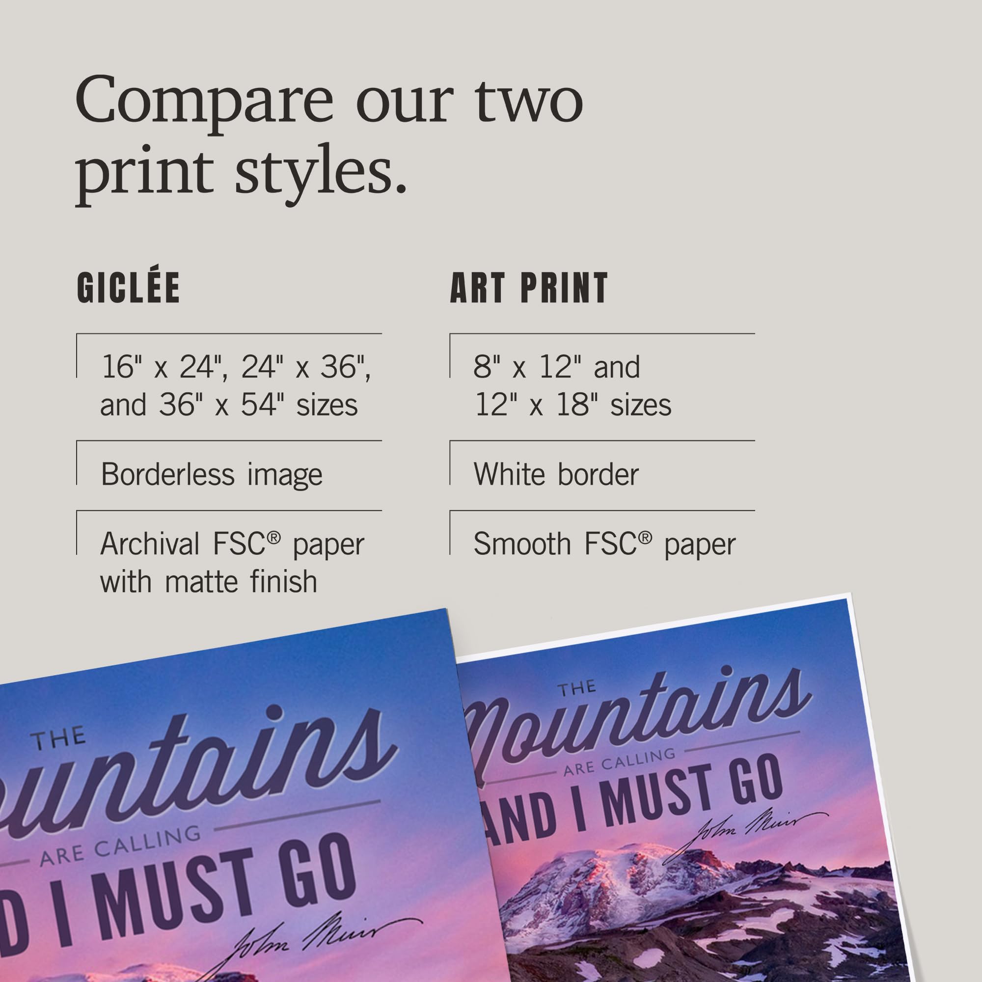 Lantern Press 16x24 Inch Giclee Art Print - Mount Rainier National Park Washington Landscape Wall Decor - 'The Mountains Are Calling' Inspirational Quote - Perfect for Living Room, Bedroom & Office Decor
