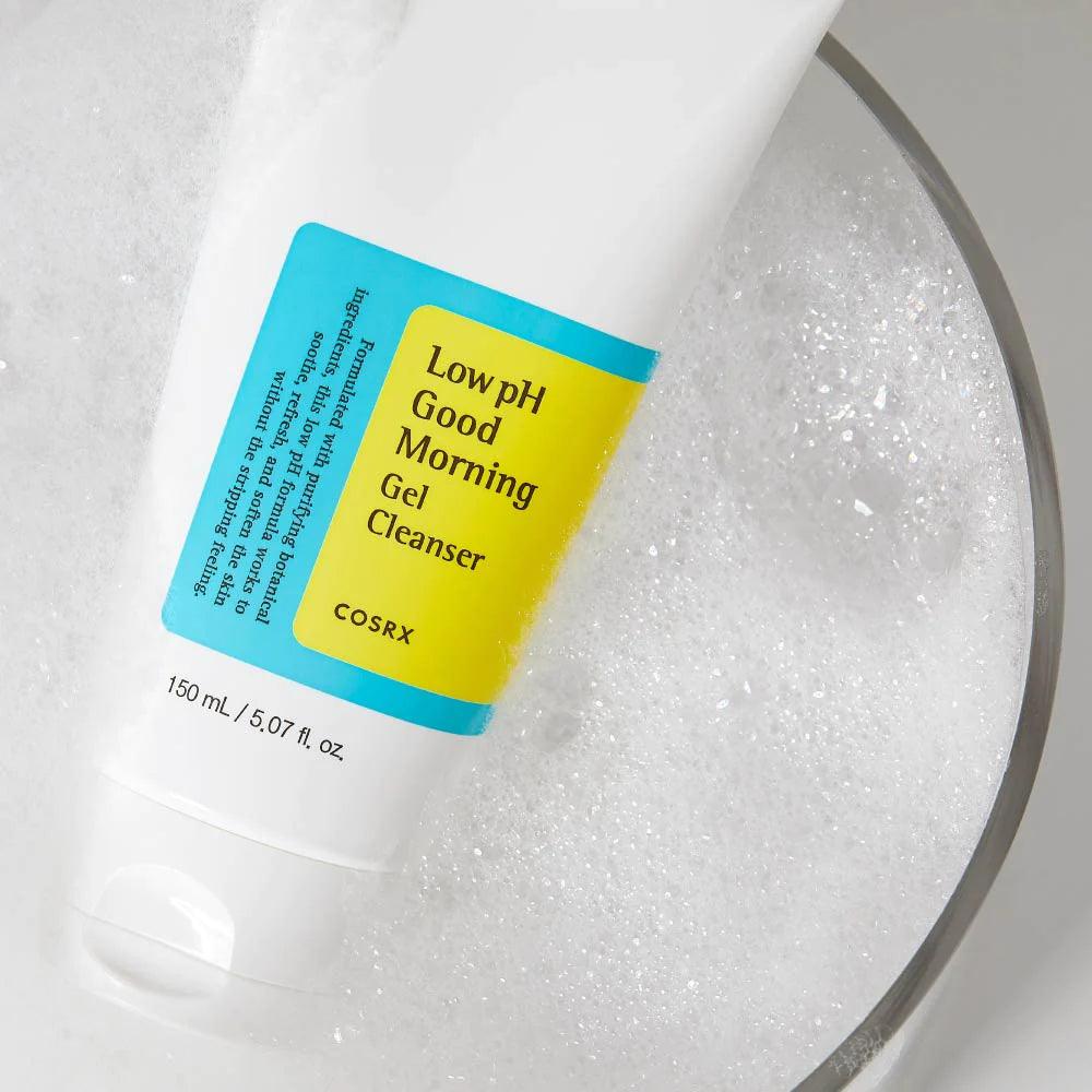 COSRX Low pH Good Morning Gel Cleanser 150ml | Gentle Daily Facial Cleanser for Acne-Prone & Sensitive Skin | Perfect for Morning Skincare Routine & Travel