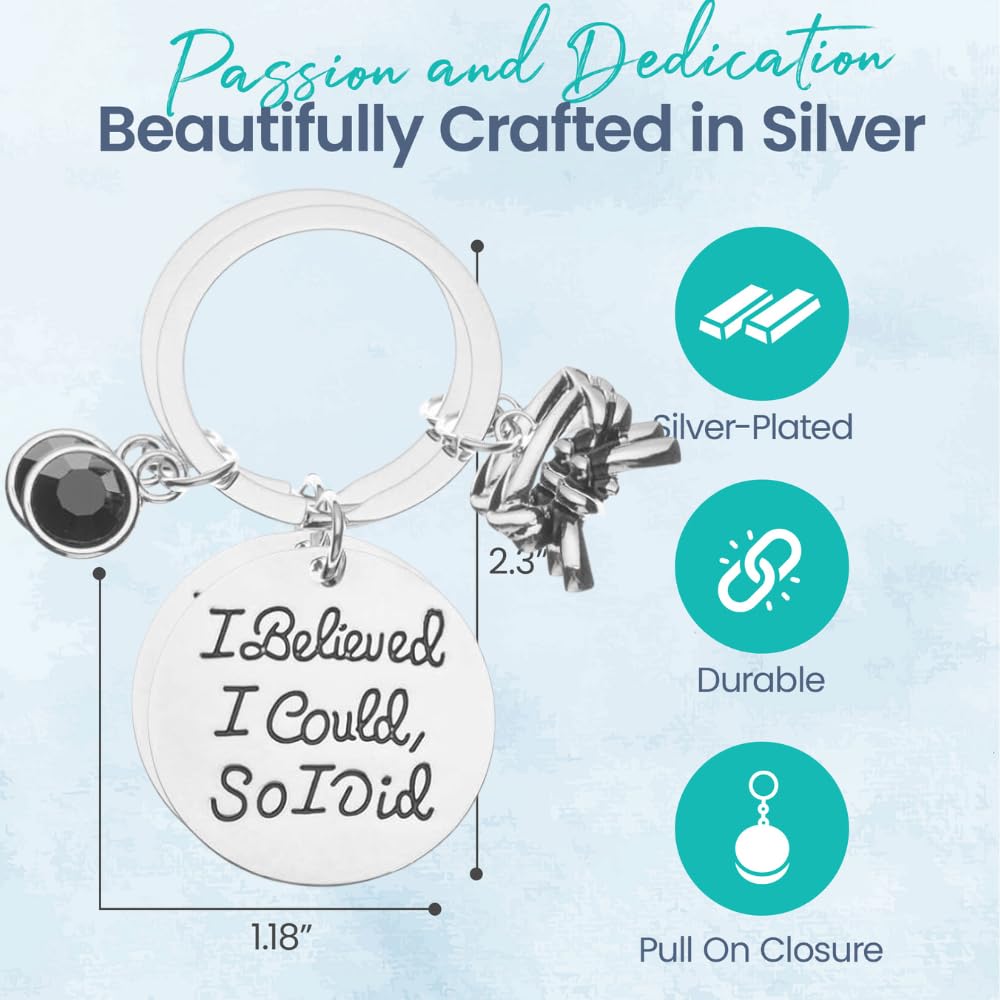 Sportybella Martial Arts Keychain - Motivational 'I Believed I Could So I Did' Belt Keyring - Perfect Karate & Taekwondo Gift for Students & Instructors - Great for Competitions, Graduations & Daily Inspiration