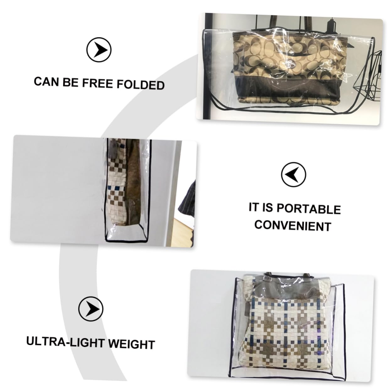 1Pc PVC Handbag Rain Cover & Shield - Waterproof Transparent Design for Outdoor Travel, Shopping & Commuting - Protects Purses from Rain & Dirt