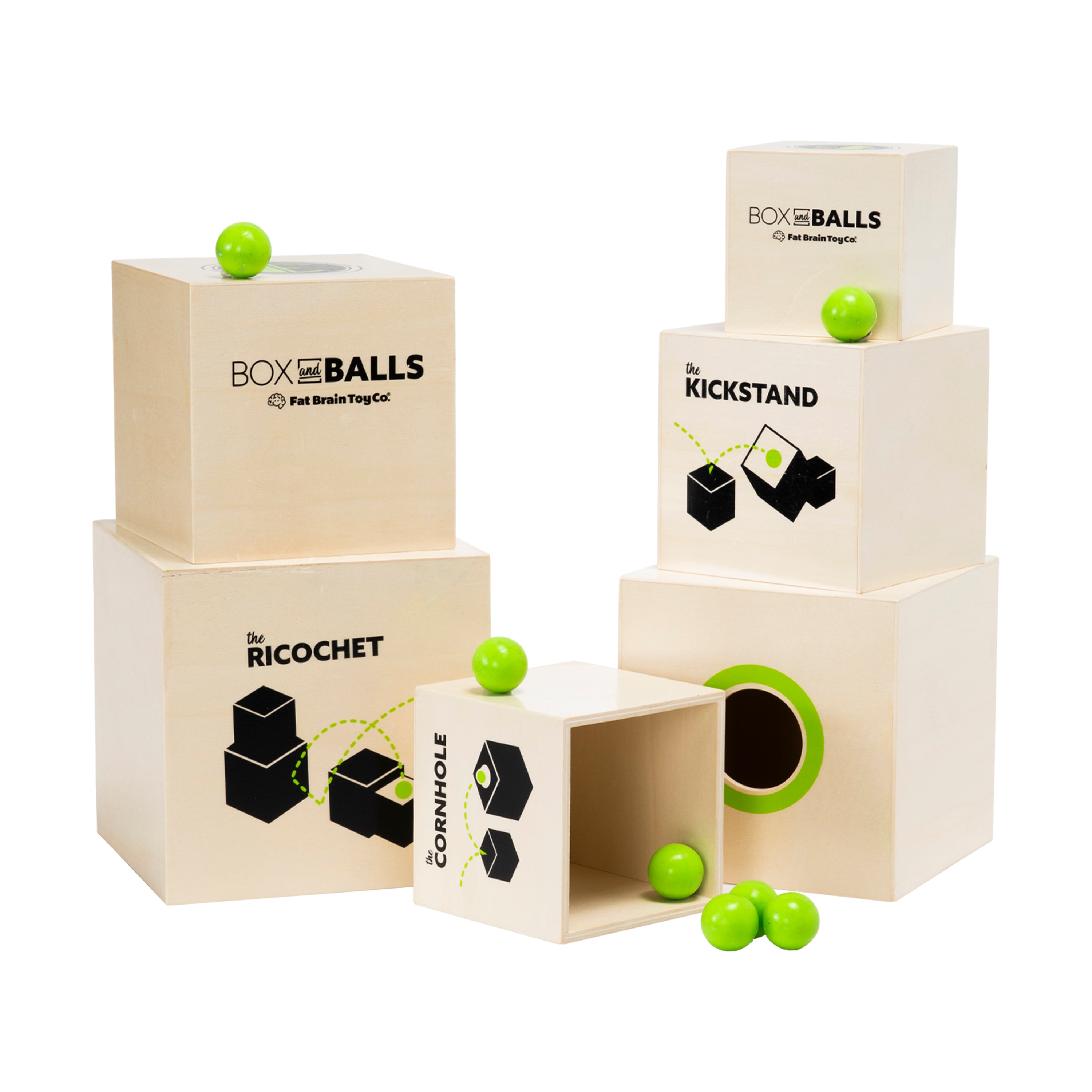 Classic Wooden Trick Shot Game Box and Balls - Fun Family Board Game for Kids & Adults - Perfect for Parties, Game Nights & Indoor Entertainment