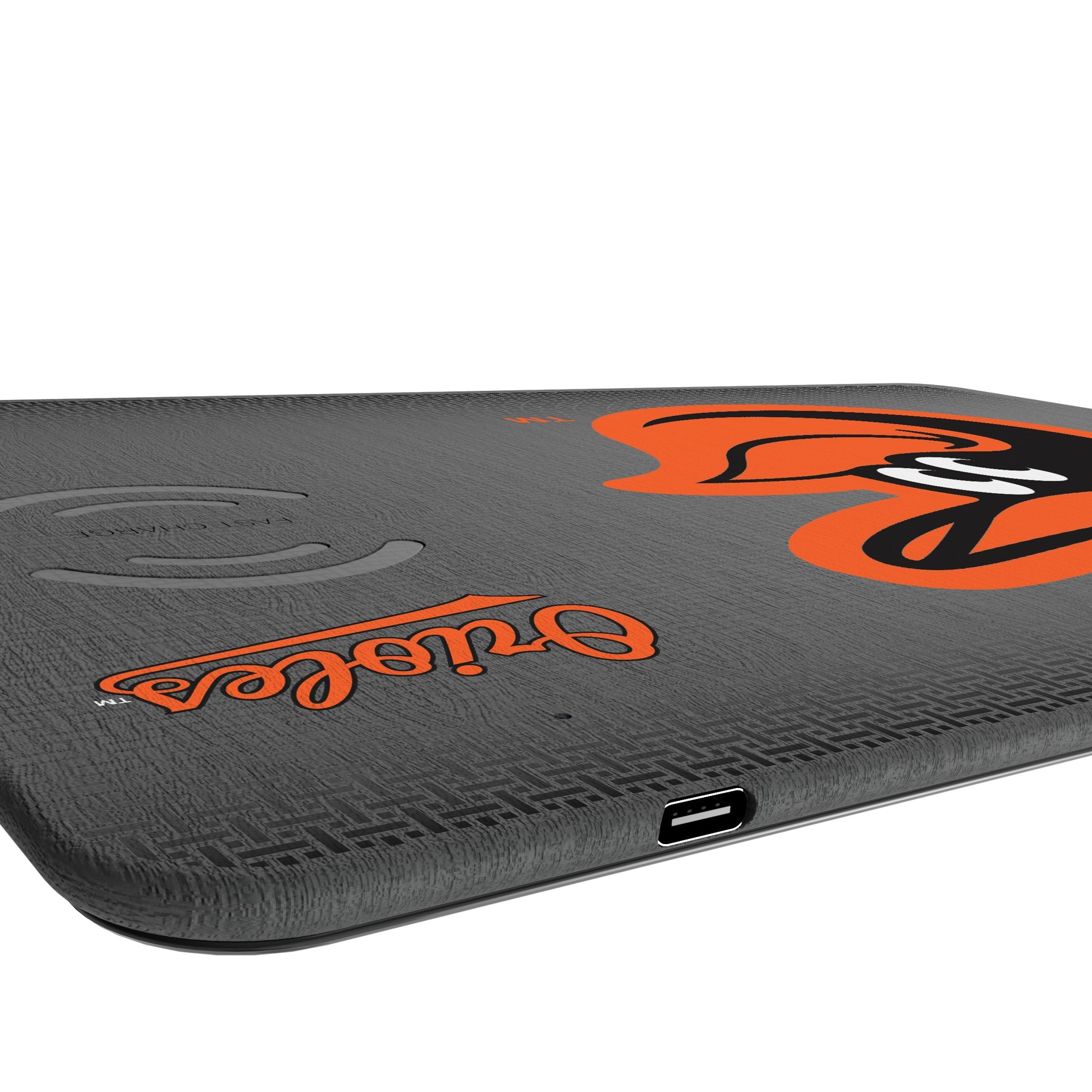 Baltimore Orioles Linen 15W Fast Wireless Charger & Mouse Pad - Perfect for Office, Gaming & Home Desk Setup