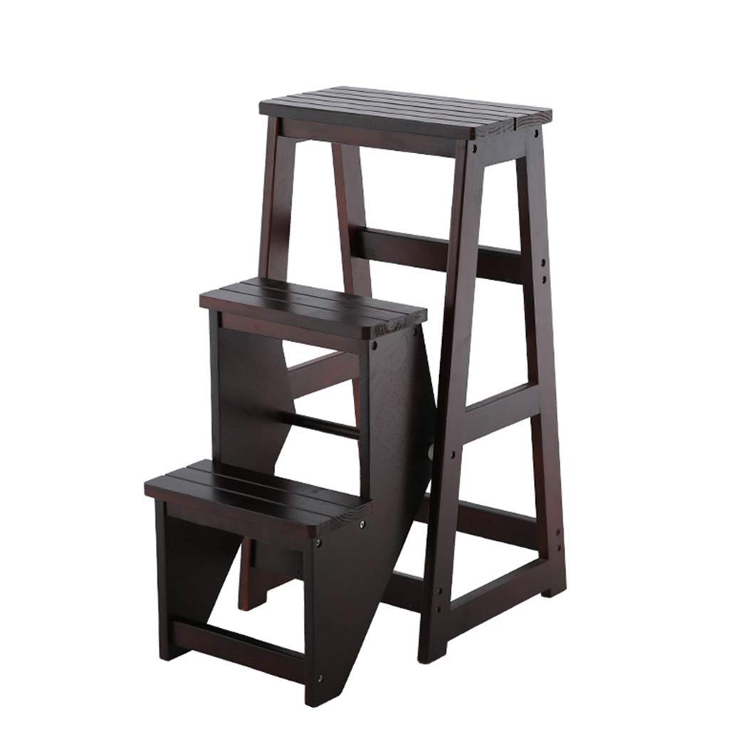 LXB Foldable Solid Wood Step Stool for Adults - Multi-Functional Ladder, Shoe Bench & Porch Stool - Perfect for Home, Kitchen, Bathroom & Outdoor Use