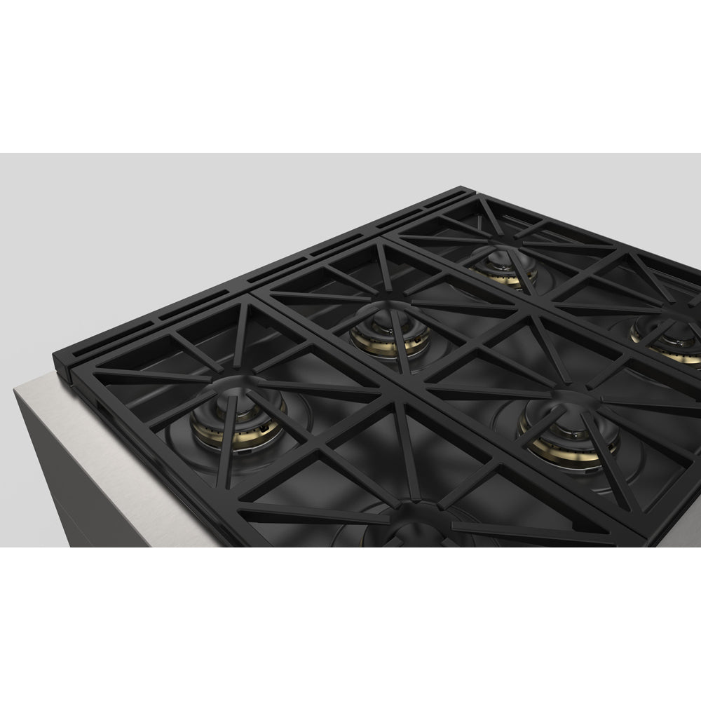 Fulgor Milano 36 Inch 600 Series Pro All Gas Range with 6 Burners - Stainless Steel Commercial Style Stove (Model F6PGR366S2) for Professional Kitchens & Home Chefs