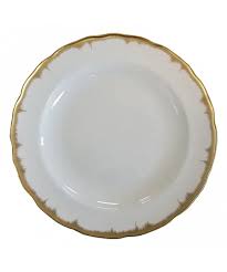 Elegant Chelsea Feather Gold Dinner Plate Set - Fine Bone China for Formal Dining, Wedding & Holiday Parties - 10.5 Inch Round Plates for Upscale Entertaining