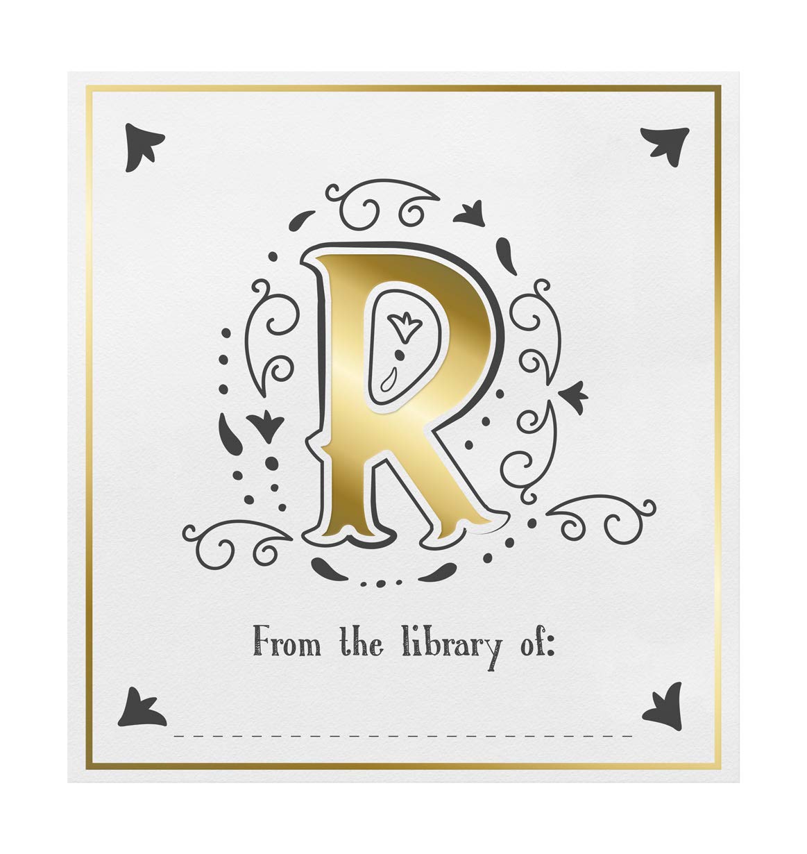 Personalized IF Letter Book Plates - Monogram Letter R for Customized Books, Gifts & Home Decor | Perfect for Baby Showers, Weddings & Library Organization