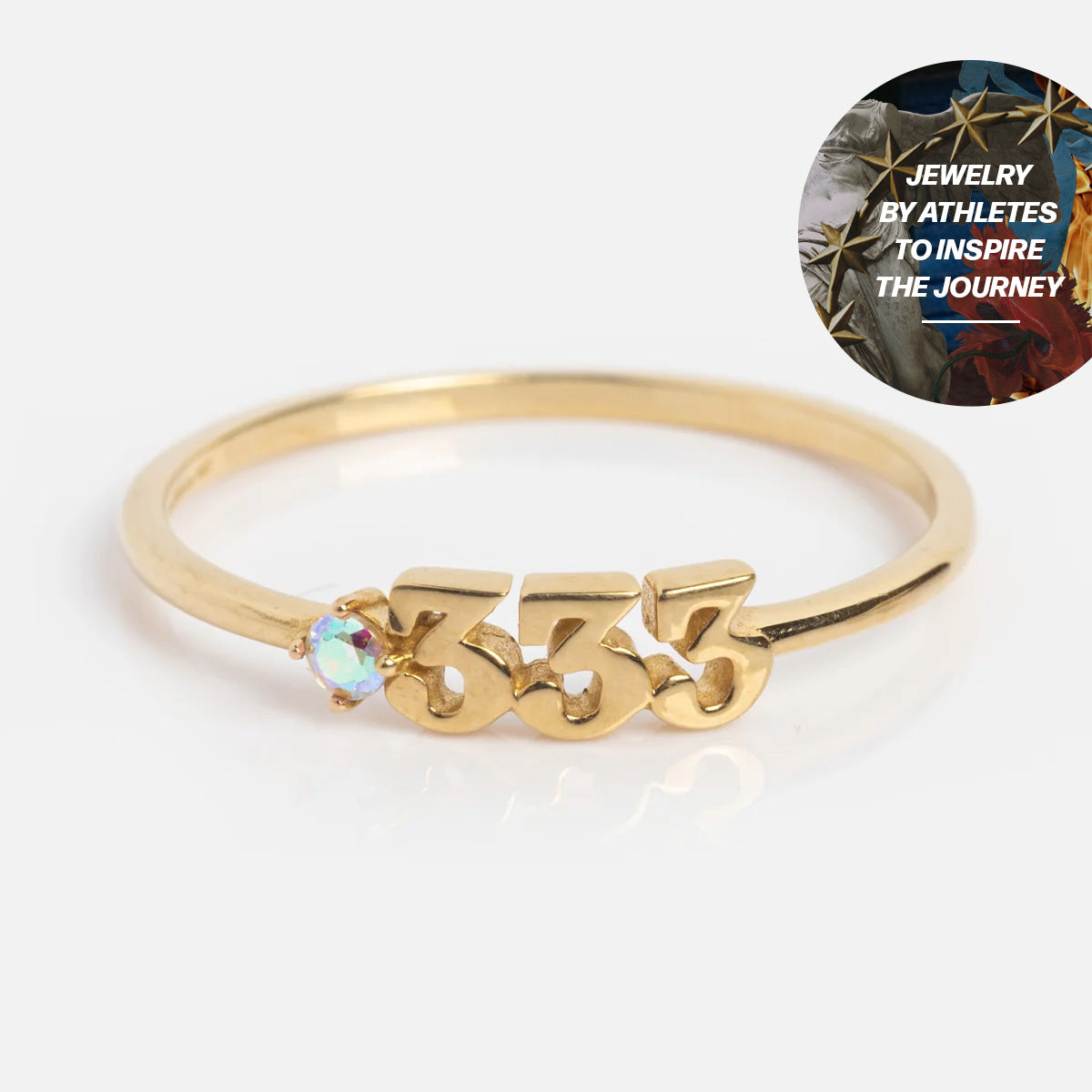 Regan Smith x Local Eclectic 14K Solid Gold Angel Number Ring for Women - Dainty Stackable Jewelry Gift for Birthday, Anniversary & Spiritual Protection