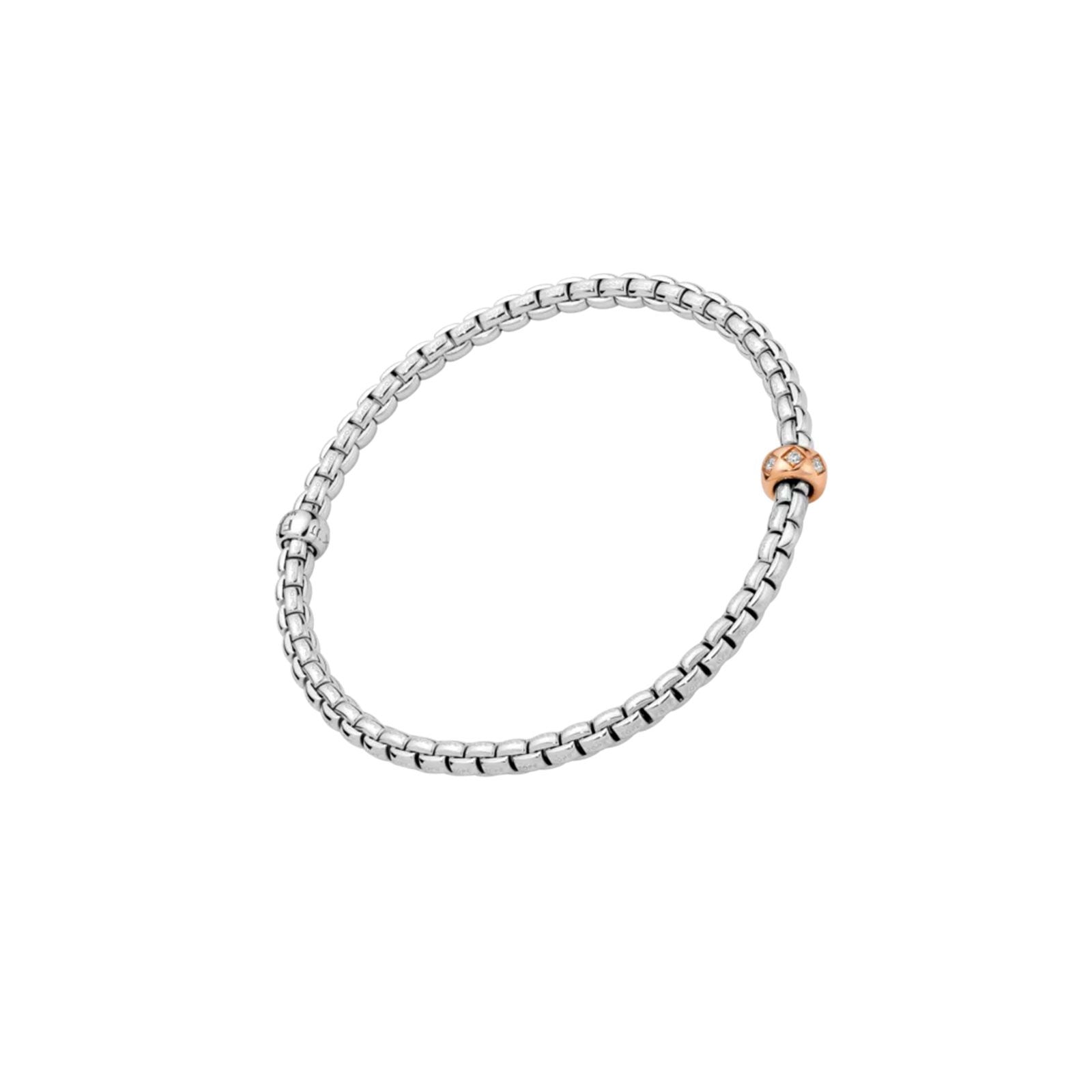 18ct White & Rose Gold Flex'it Diamond Bracelet for Women | Elegant Adjustable Bracelet with Sparkling Diamonds | Perfect for Weddings, Anniversaries & Special Occasions