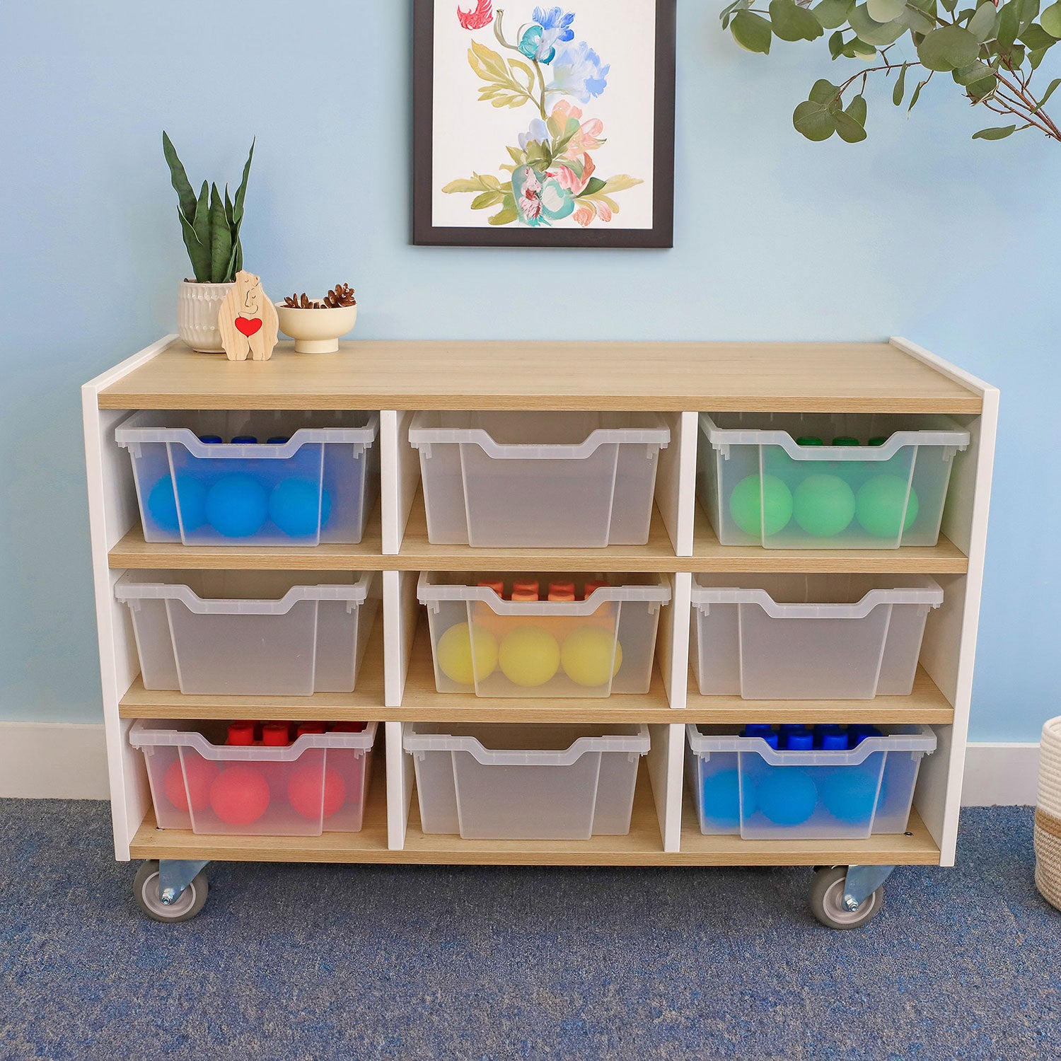 Elevated™ 9-Tray Mobile File Cabinet WB1929 - Heavy-Duty Rolling Storage Organizer for Office, Home, or Classroom Use
