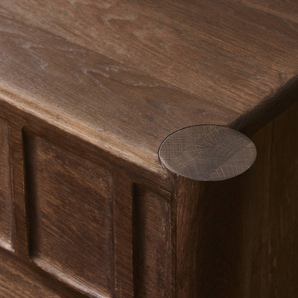 Ezri Desk - Handcrafted Carved Cocoa Oak Wooden Writing Desk | Home Office Furniture for Small Spaces & Modern Workspaces
