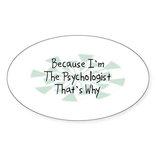 White - Because Psychologist Oval Sticker