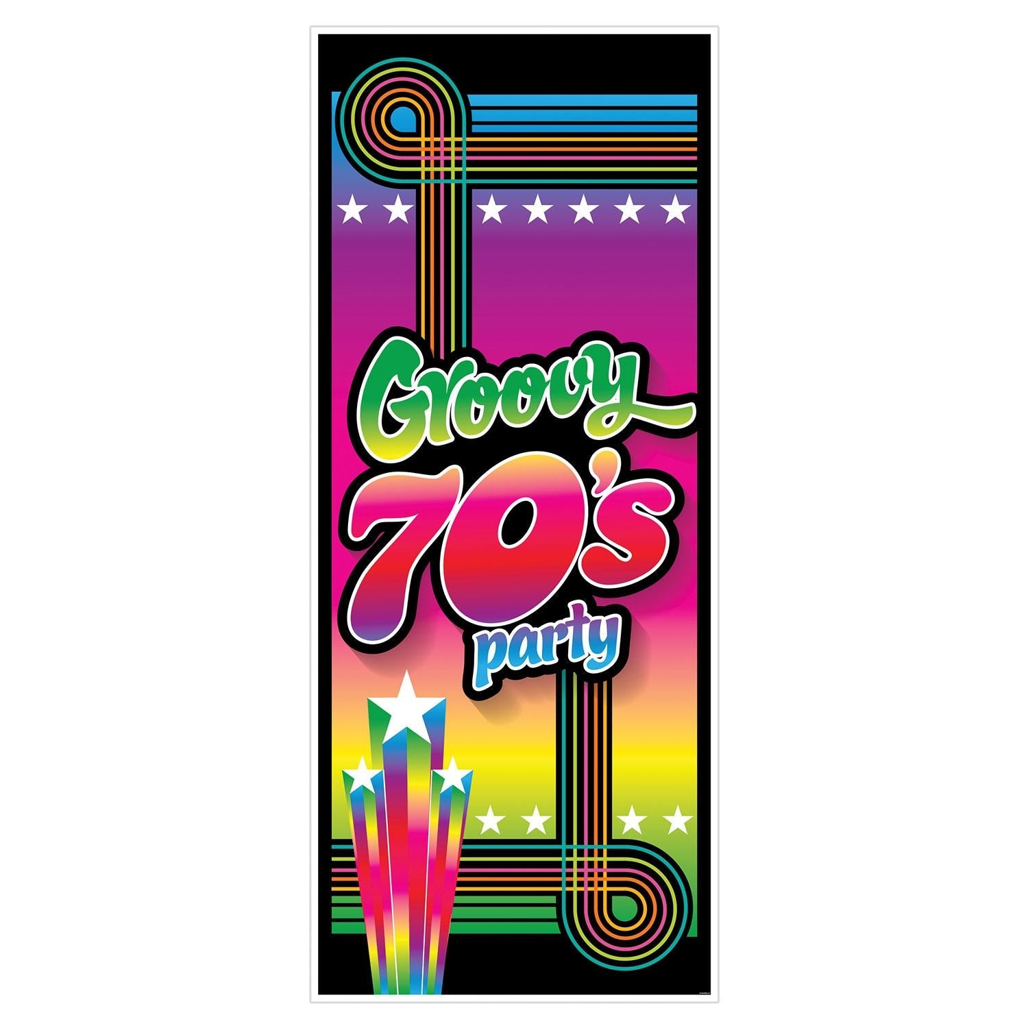 12 Pack Beistle 70's Groovy Party Door Covers - Retro Disco Themed Decorations for Birthday Parties, Halloween & 70s Theme Events - Perfect for Home, Office or School Decor