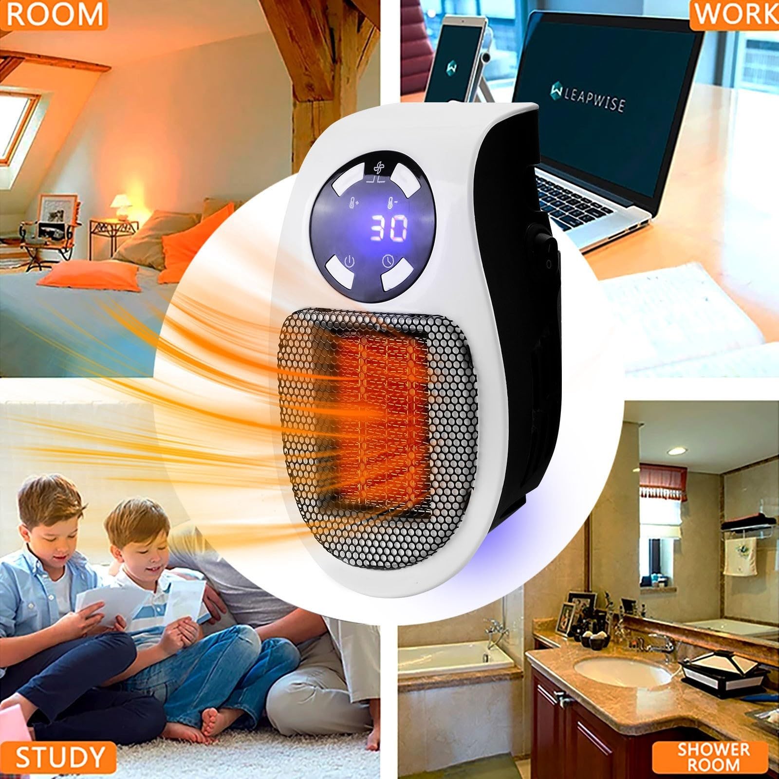 Elon Musk Ultra Air Heater 2025 - Upgraded Electric Space Heater with Adjustable Thermostat, Timer & LED Display - Energy Efficient Indoor Heater for Home, Office & Bedroom (1 Pack) - Perfect for Winter Warmth & Small Room Heating