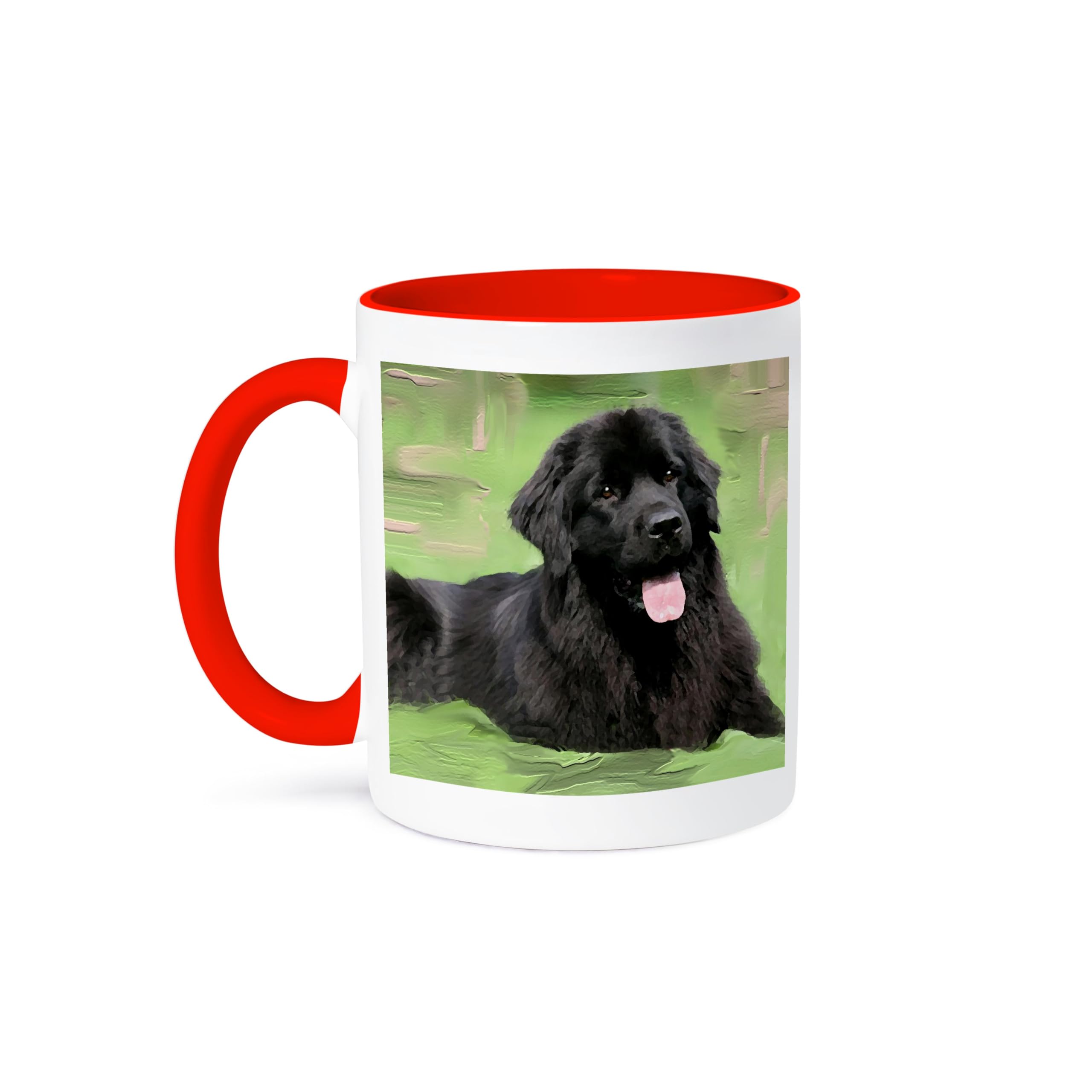 3D Rose Newfoundland Ceramic Coffee Mug - 11 oz Insulated Travel Cup, Red & White Design - Perfect for Hot/Cold Drinks, Office, Camping & Gifts