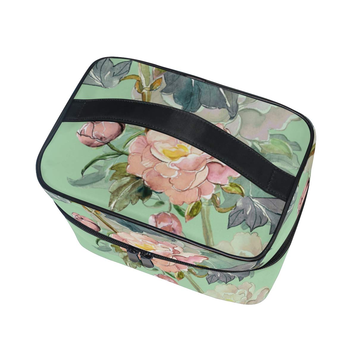 Floral Makeup Travel Bag - Large Cosmetic Organizer for Women | Portable Storage Case for Toiletries, Brushes & Skincare | Perfect for Vacations, Gym & Daily Use