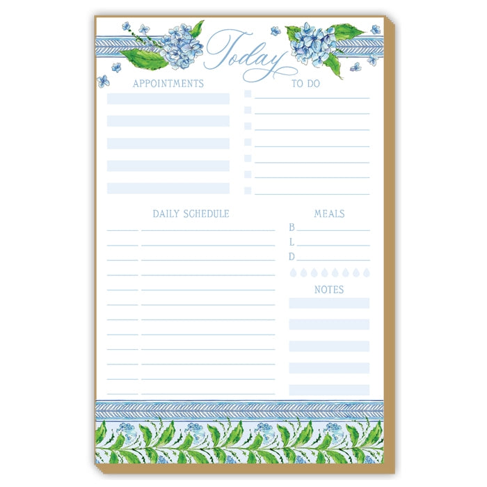 Premium Blue Hydrangea Daily Planner - Large Luxury Notepad for Work, School & Personal Organization | Perfect for Goal Setting, Scheduling & Productivity Tracking