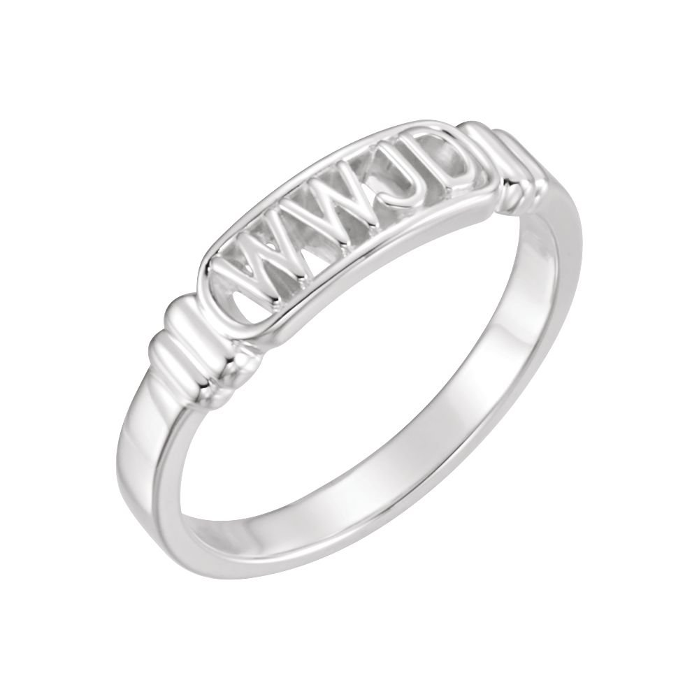 Jewels By Lux 925 Sterling Silver WWJD Ring for Women - Polished Religious Jewelry - Perfect for Church, Bible Study & Christian Gifts