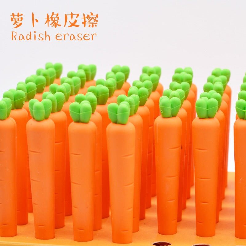 Premium Carrot-Shaped Erasers - Fun & Functional School Supplies for Kids & Artists - Perfect for Homework, Sketching & Classroom Use