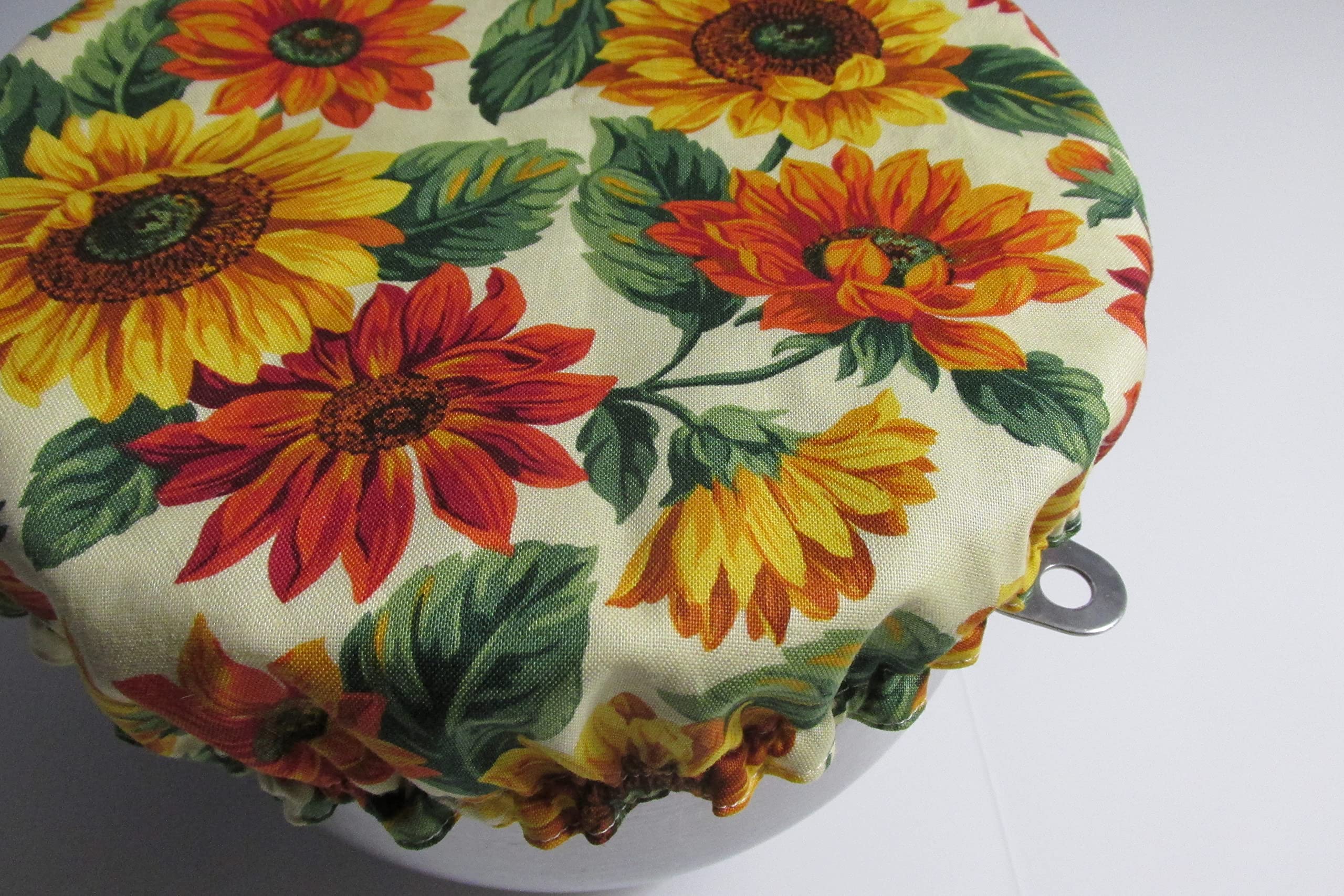 Reversible Kitchen Mixer Bowl Cover - Sunflowers & Bees on Clover Design - Dust Cover for 4.5-5 Qt Bowls - Perfect for Baking, Cooking & Kitchen Storage