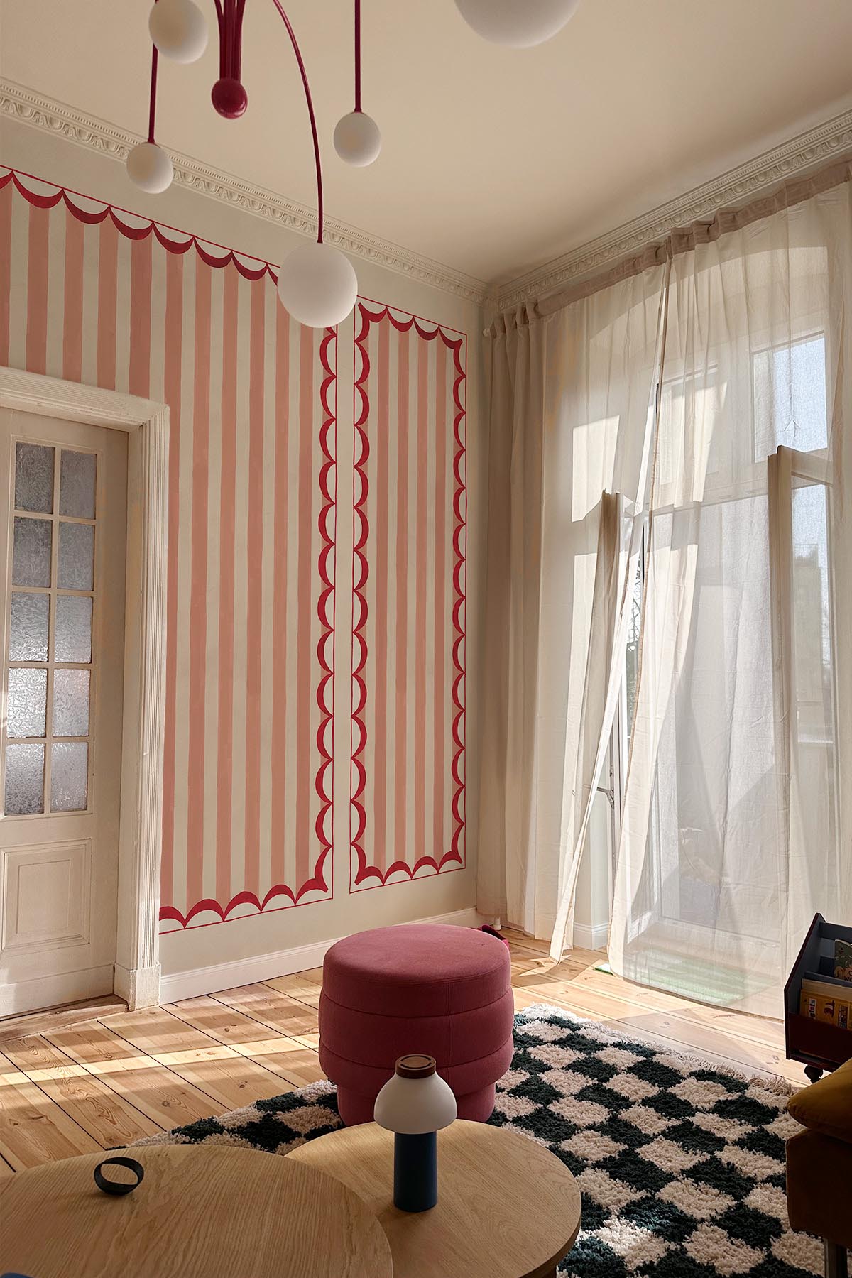 Scallop Panel Pink/Red Lace Fabric - Perfect for DIY Crafts, Wedding Decor, and Fashion Accessories
