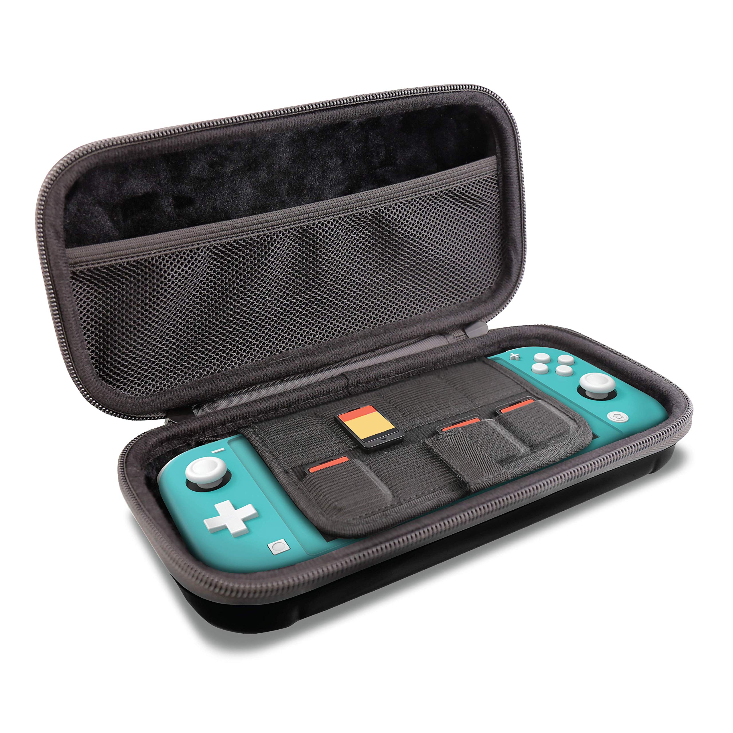 Nyko Elite Shell Case for Nintendo Switch Lite - Shockproof Hard Protective Cover with 8 Game Storage Slots & Accessory Pouch - Durable Drop Protection for Gaming On The Go