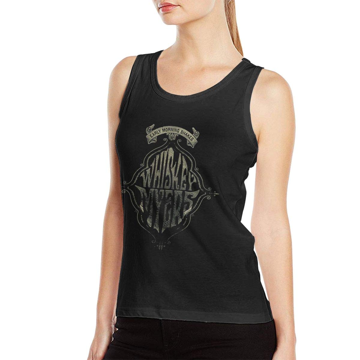 DanaMWatson Women's Whiskey Myers Graphic Tank Top - 100% Cotton Sleeveless Workout Shirt for Gym, Running & Casual Wear