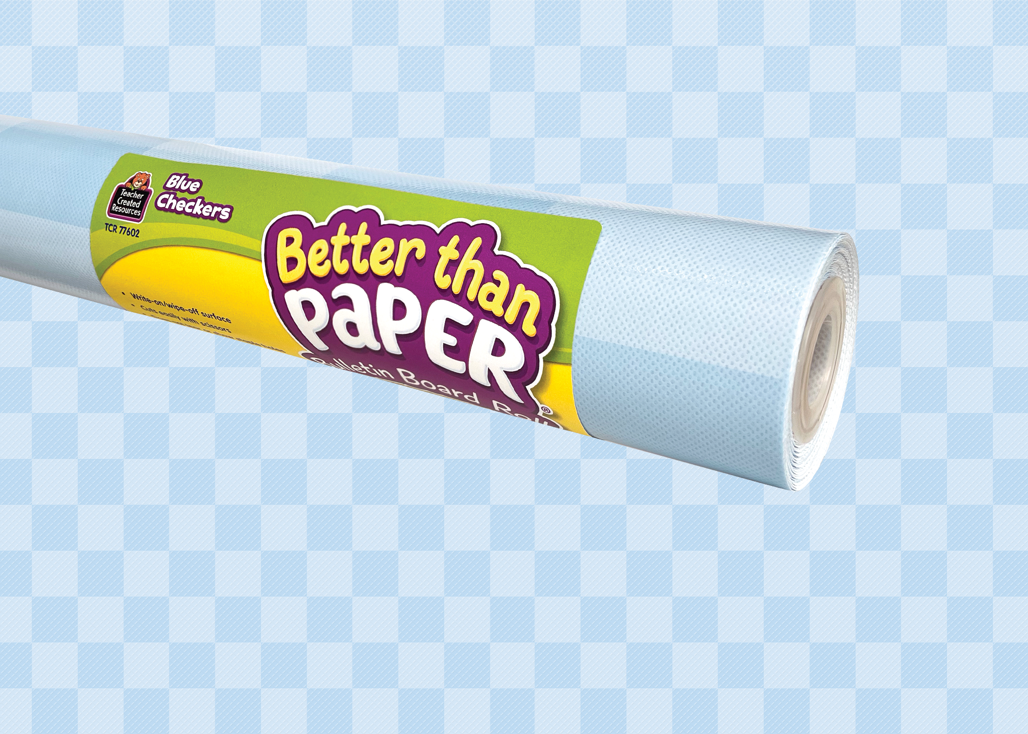 Blue Checkers Better Than Paper® Bulletin Board Roll - Durable & Reusable Classroom Decor for Teachers, DIY Crafts, Office & Home Organization