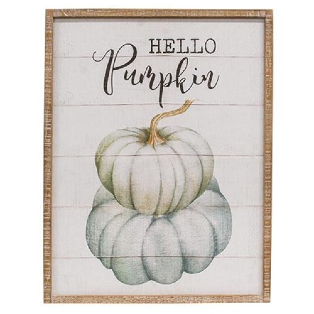 Hello Pumpkin Distressed Wood Sign - Rustic Farmhouse Decor for Fall & Thanksgiving - Perfect for Home, Porch, and Seasonal Display