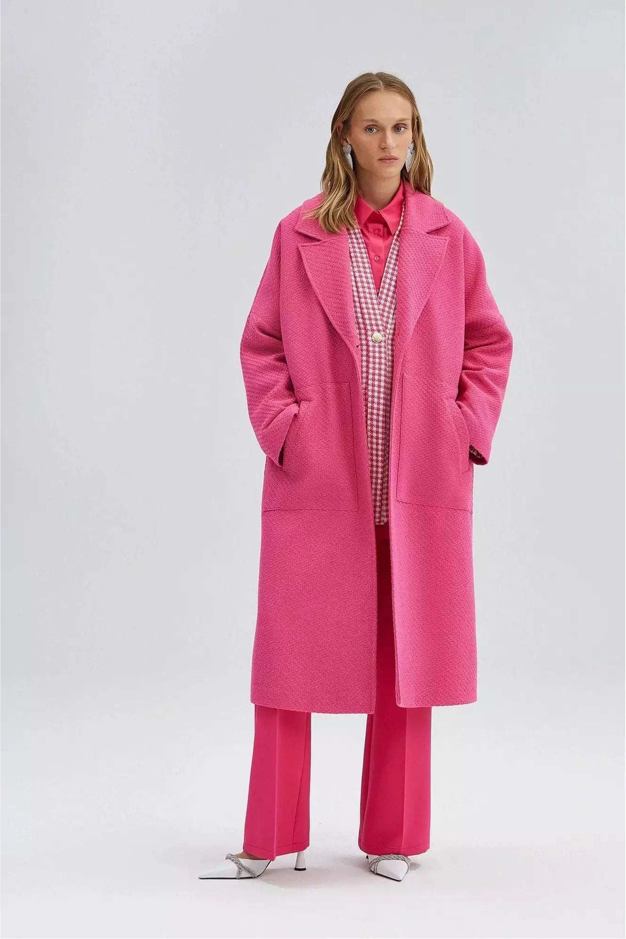 Women's Nina Tweeted Coat in Pink | Elegant Winter Outerwear for Casual & Formal Occasions