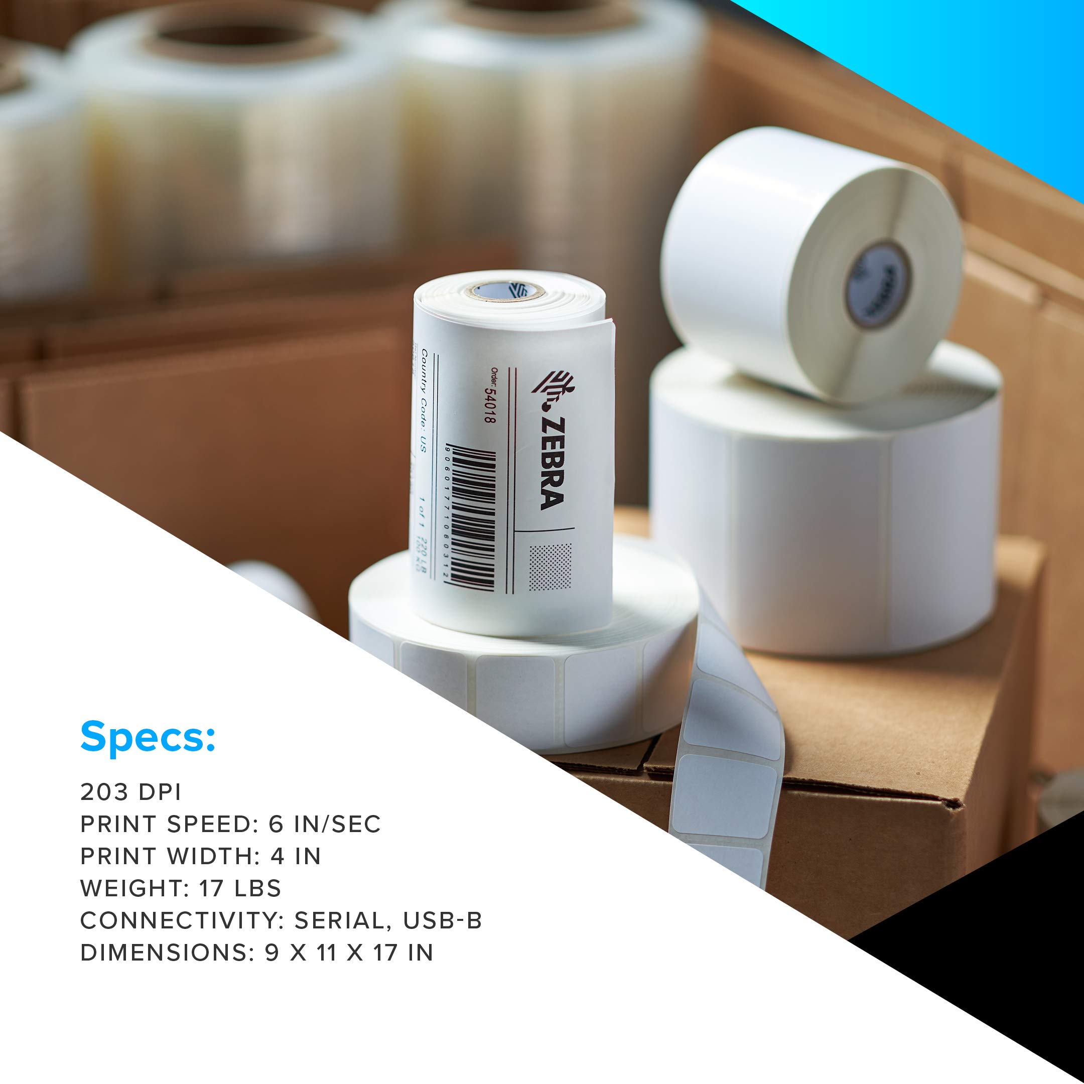 ZEBRA ZT23042-T01000FZ ZT230 Industrial Label Printer - Direct Thermal/Thermal Transfer, 4