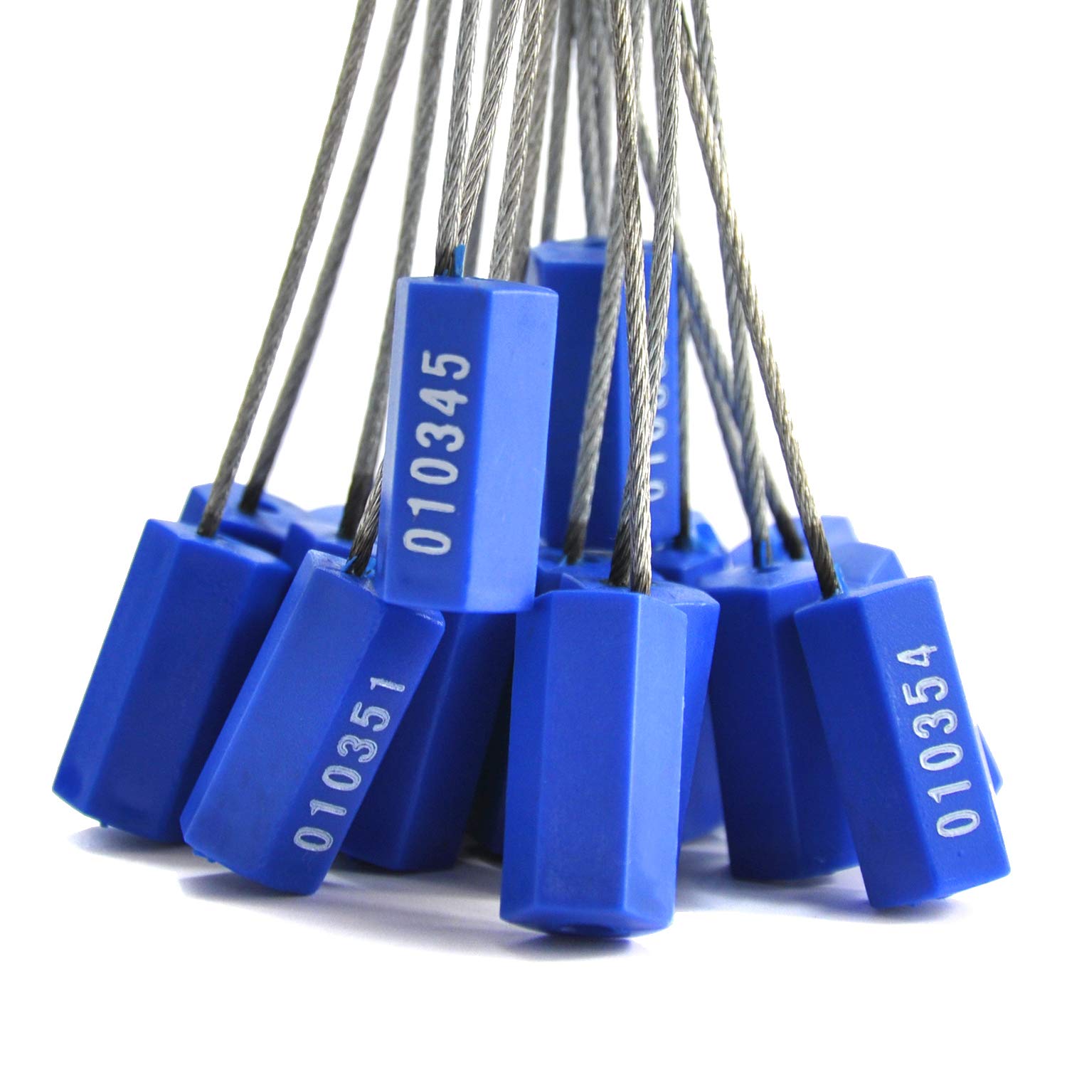 1000 Blue Steel Cable Seals - Heavy Duty Metal Security Seals with Unique Numbering, Tamper Proof & ISO 17712 Certified for Shipping Containers, Truck Trailers & Cargo Safety | Ideal for Logistics, Warehouse Security & Transportation Protection