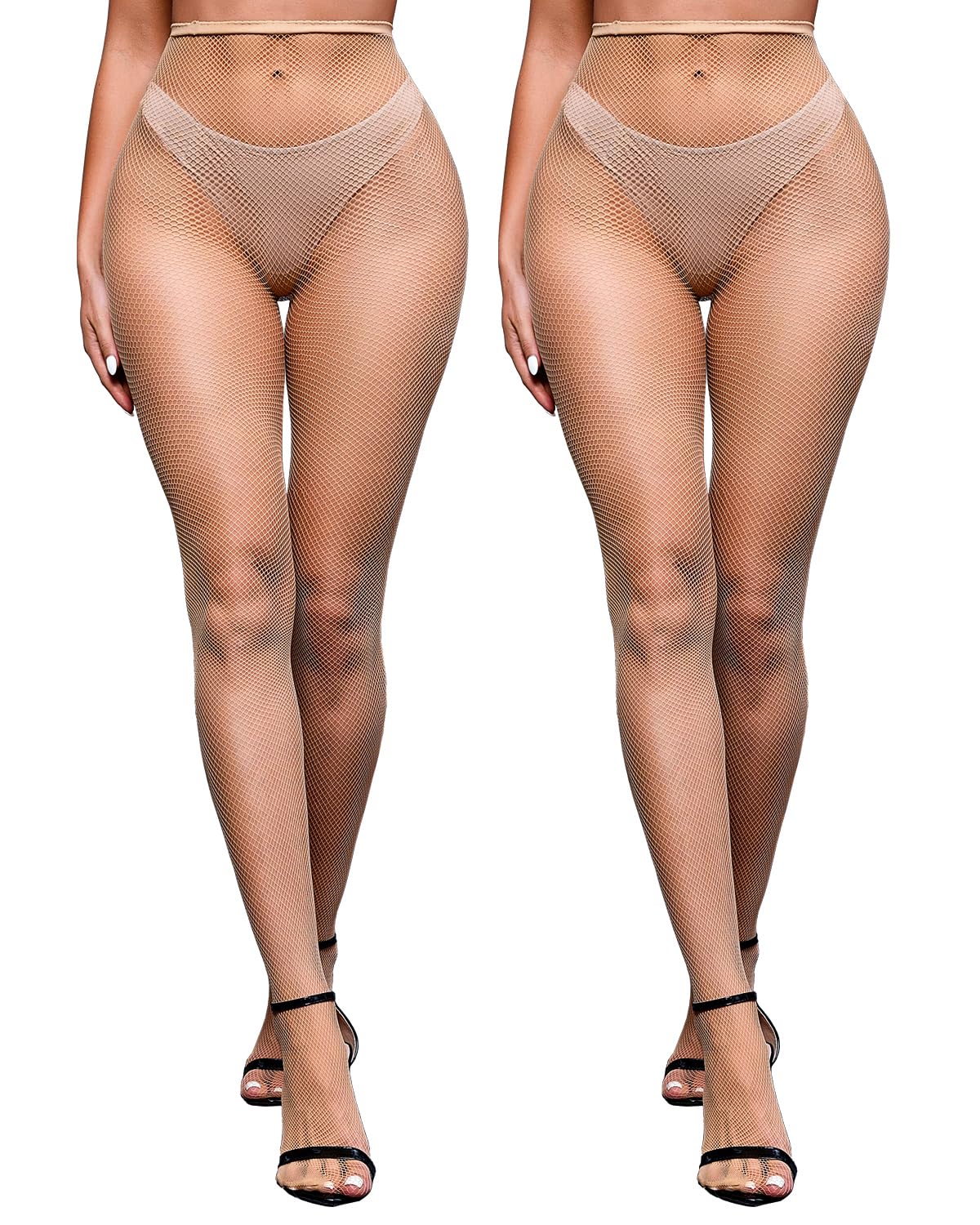 2 Pairs Women's Fishnet Stockings - High Waist Tights, Sexy Fishnet Pantyhose for Women | Perfect for Halloween, Cosplay, Parties & Night Out