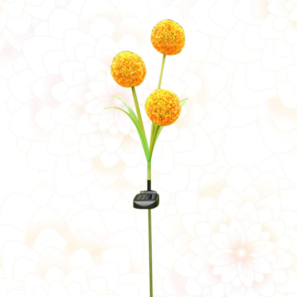 Uonlytech Solar Dandelion Lights Outdoor - 3 Pack Waterproof LED Solar Garden Lights for Patio, Lawn, Pathway Decoration | Weather-Resistant Solar-Powered Night Lights (Orange) - Perfect for Backyard, Wedding, Landscape Lighting