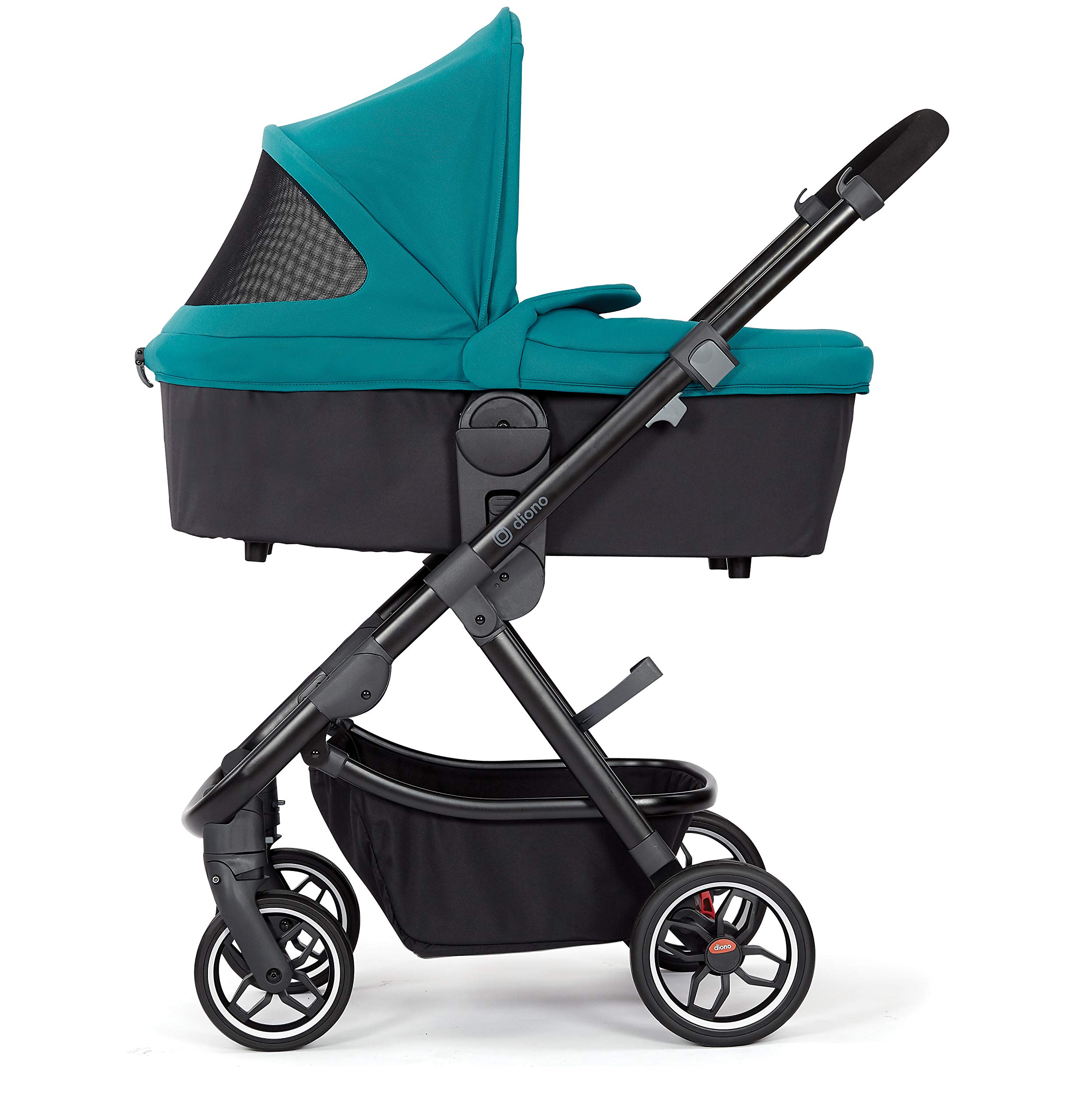 Diono Excurze Newborn Baby Stroller Bassinet with Breathable Mattress - Lightweight Infant Carrycot for Safe & Comfortable Sleeping (0-6 Months) - Blue Turquoise | Perfect for Travel, Walks & Outdoor Adventures