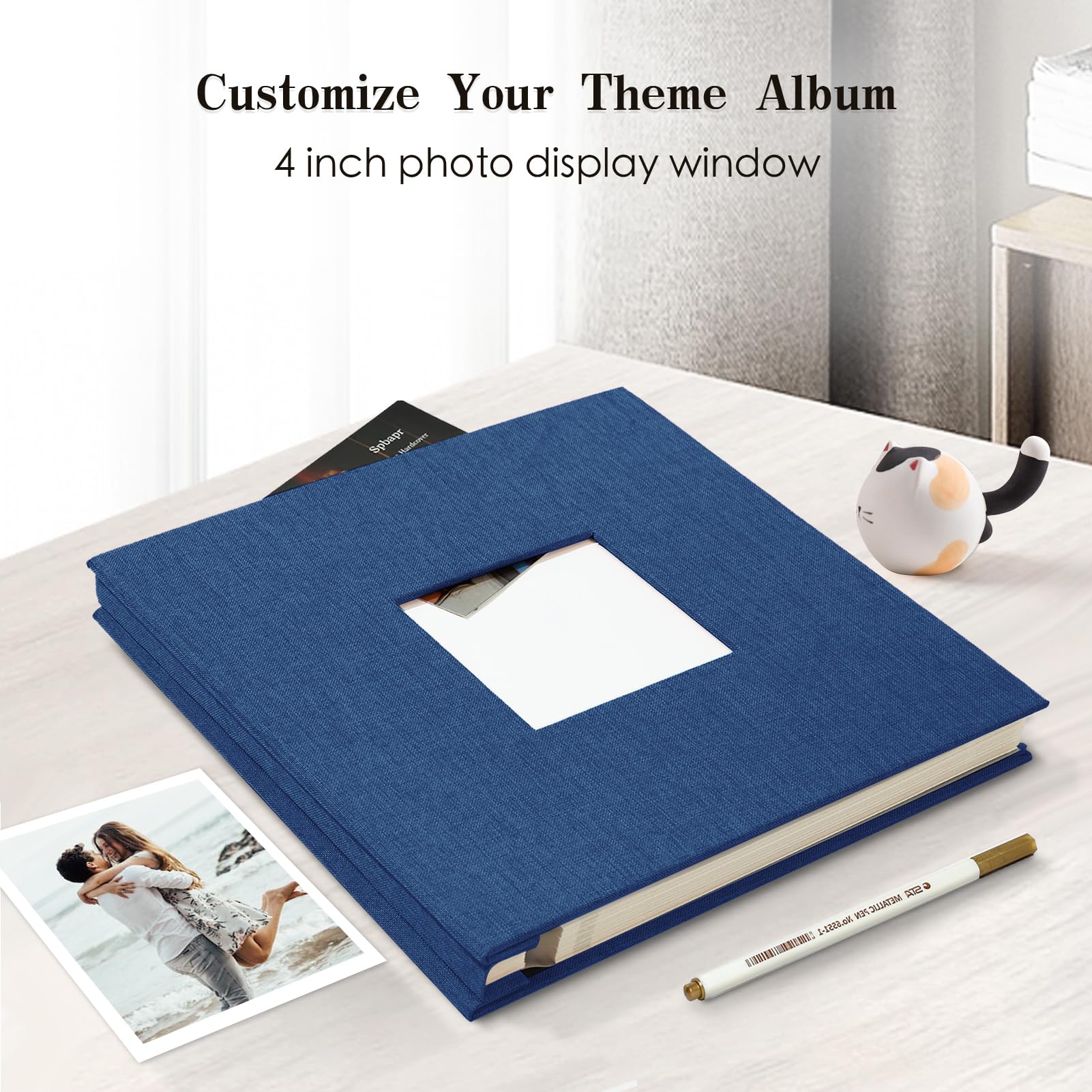 Large Self-Adhesive Photo Album with Linen Cover - Holds 3x5 to 8x10 Pictures, 60 Pages (11