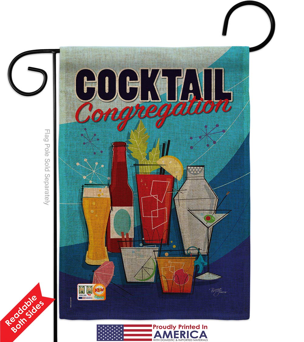 Tropical Cocktail Garden Flag Set - Double-Sided Summer Decor for Yard & Patio