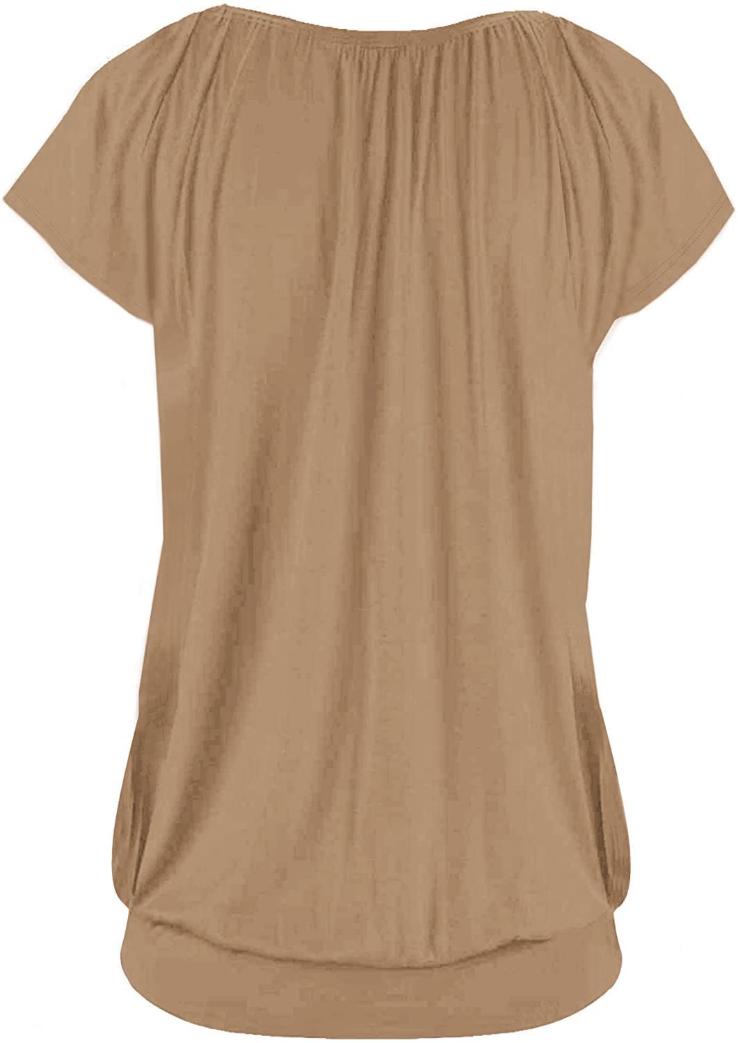 Veatzaer Women's V-Neck T-Shirt - Cap Sleeve Summer Casual Top with Banded Bottom & Loose Fit | Perfect for Everyday Wear, Beach Outings and Weekend Relaxation