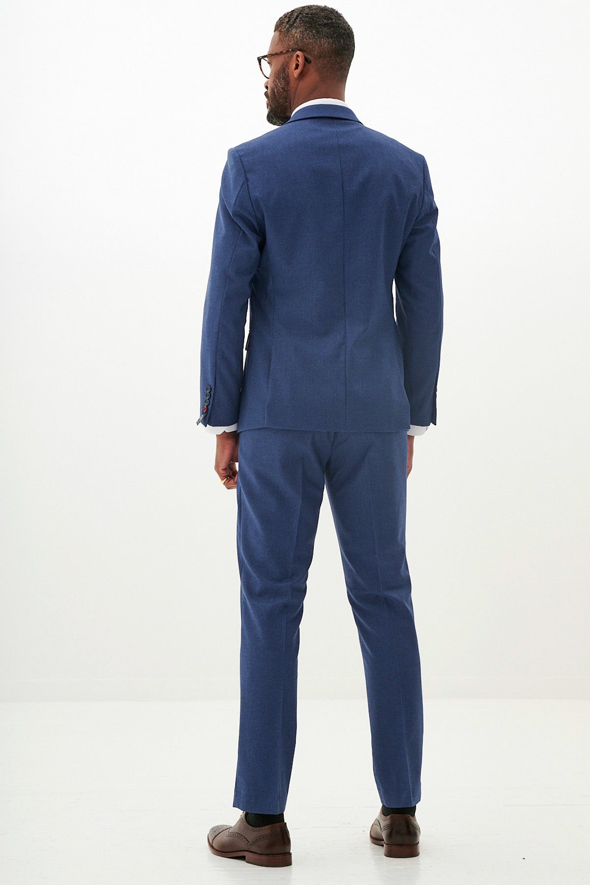 ASHLEY Men's Navy Blue Suit with Kelvin Stone Waistcoat - Formal Business Attire for Weddings, Office & Special Occasions