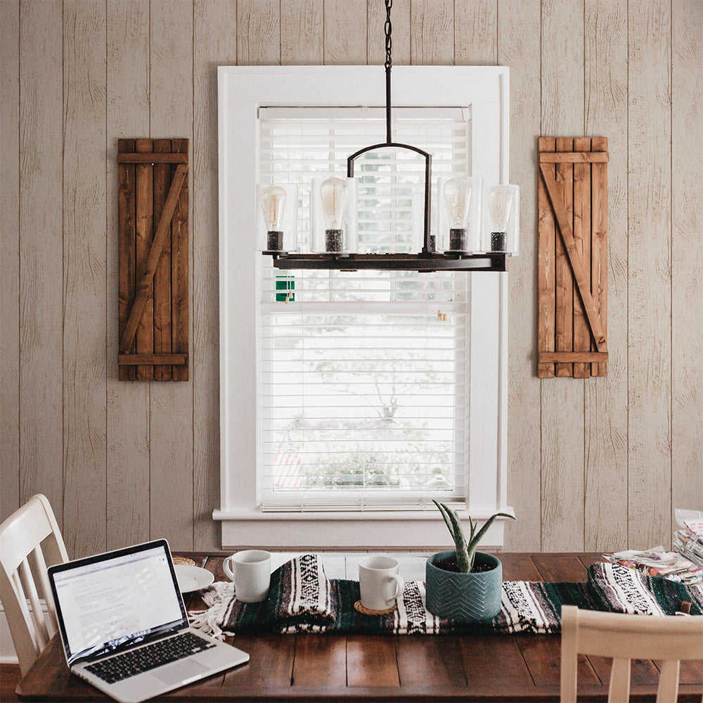 Farmhouse Planks Peel and Stick Wallpaper - Self-Adhesive Wood Look Wallpaper for Kitchen, Bathroom, Bedroom & Home Decor - Easy DIY Removable Wallpaper for Accent Walls