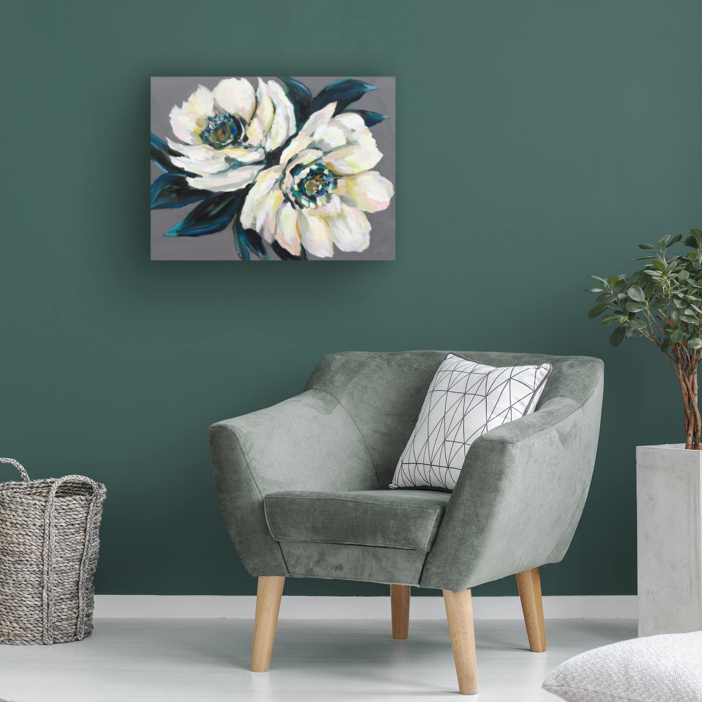 Trademark Fine Art 'Budding Beauty Pattern VF' Canvas Wall Art by Farida Zaman - Floral Home Decor for Living Room, Bedroom & Office