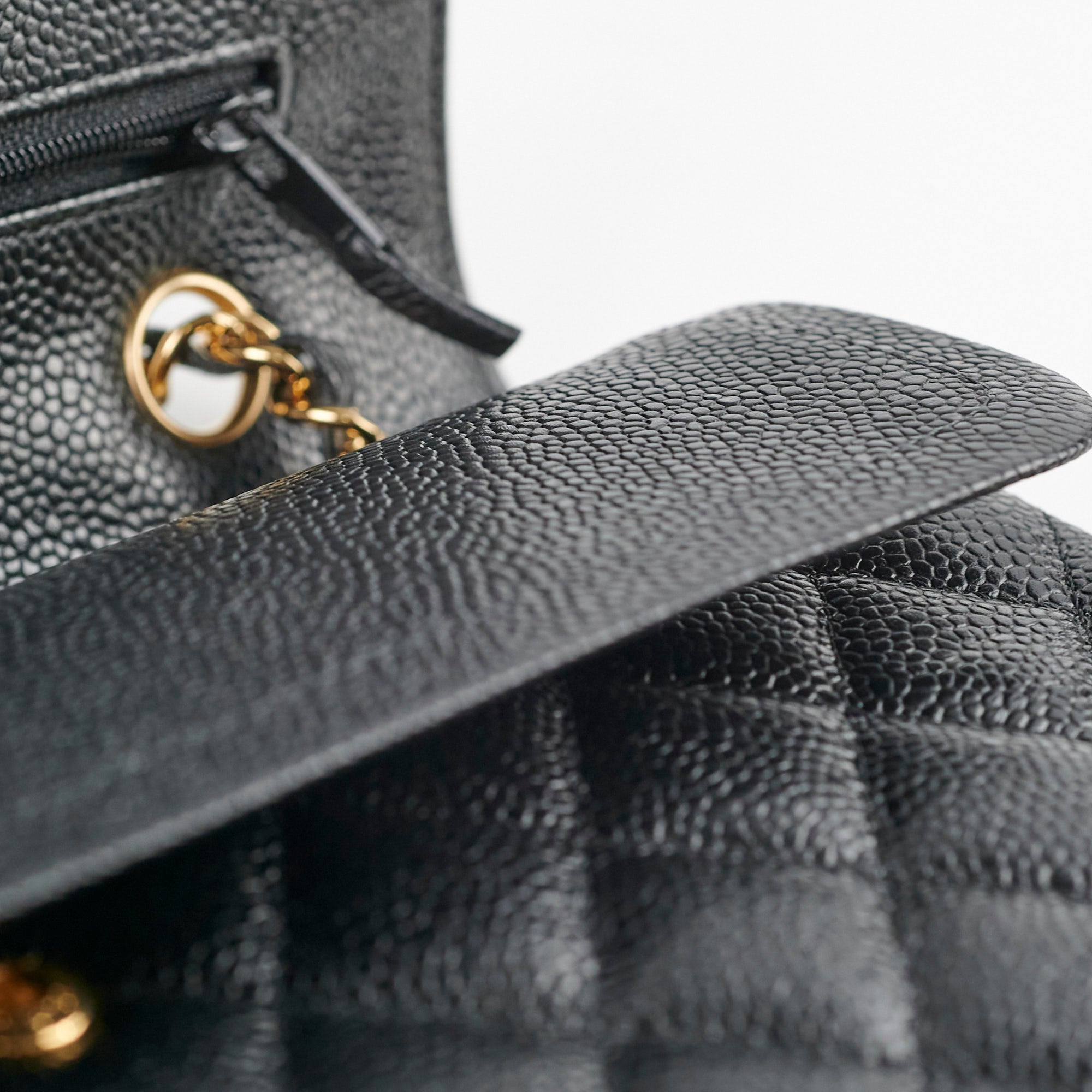 Chanel Medium/Large Double Classic Flap Bag in Black Caviar Leather - 31 Series | Luxury Handbag for Women, Perfect for Work, Evening Events & Everyday Use