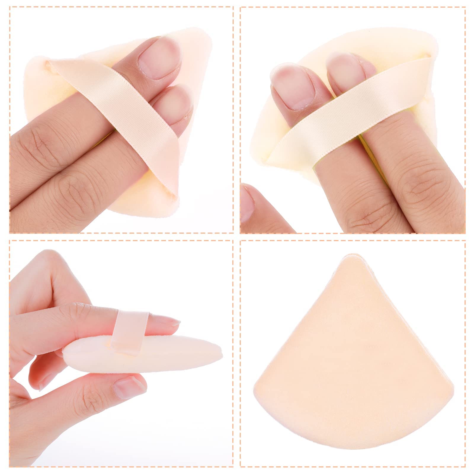 Ghelonadi Professional Makeup Sponge - Washable Foundation Blender & Cosmetic Puff for Liquid Foundation & Loose Powder (2-Pack Triangle Sponges) | Perfect for Flawless Makeup Application, Contouring & Everyday Beauty Routine