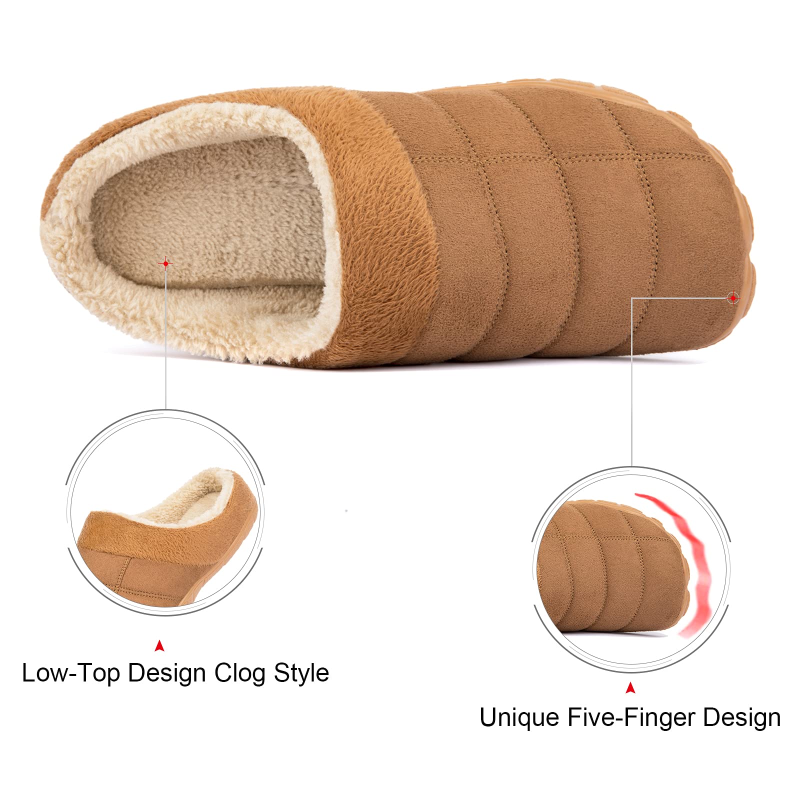 Josaywin Men's Memory Foam Slippers - Soft Plush Fleece Lining Indoor/Outdoor House Shoes for Comfort & Support - Perfect for Home, Garden, and Quick Errands