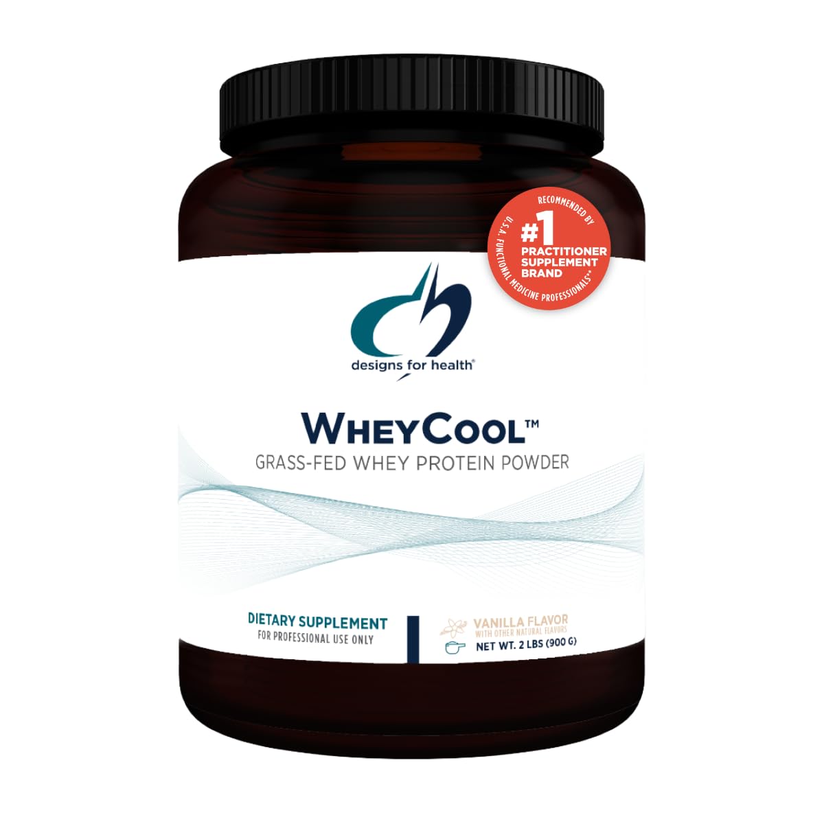 Designs for Health WheyCool - Grass-Fed Whey Protein Powder, 22g Protein per Serving, Non-GMO, Gluten-Free, Vanilla Flavor (30 Servings / 900g) - Supports Muscle Growth, Energy & Recovery for Athletes & Fitness Enthusiasts - Perfect for Post-Workout Shakes & Healthy Smoothies