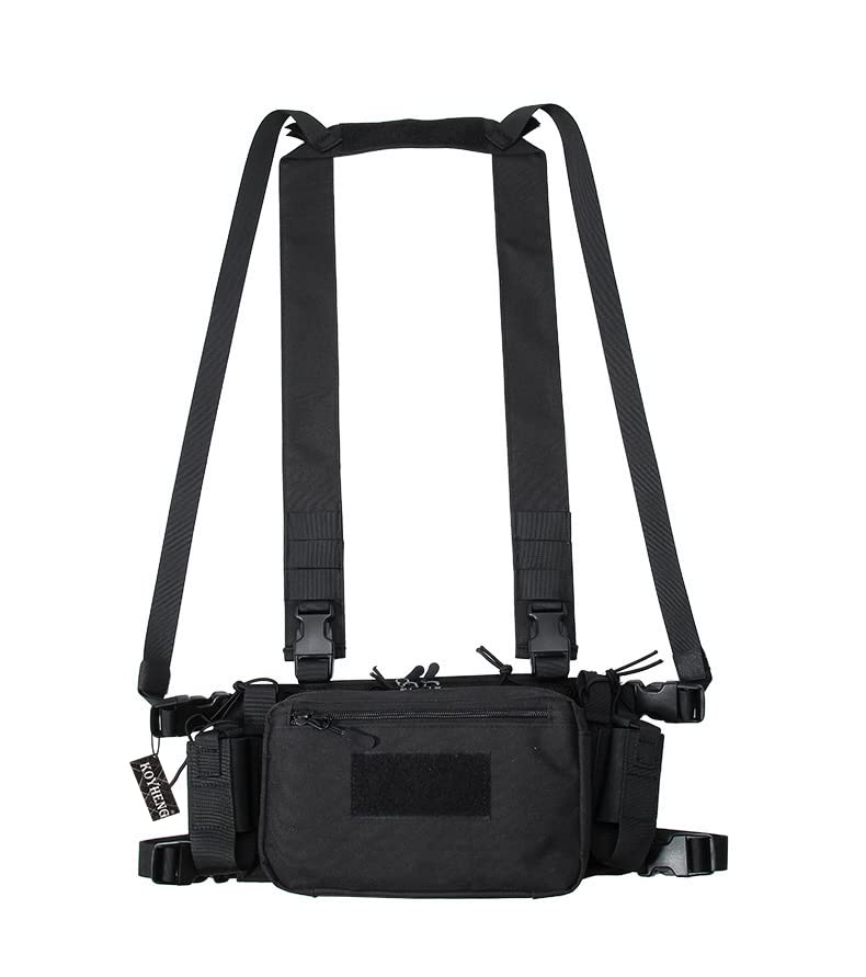 Kayheng Camouflage Quick Release Tactical Vest - Airsoft & Military Chest Rig for 5.56 & 9mm Magazines - Combat Gear for Outdoor Shooting, Hunting & Airsoft Games