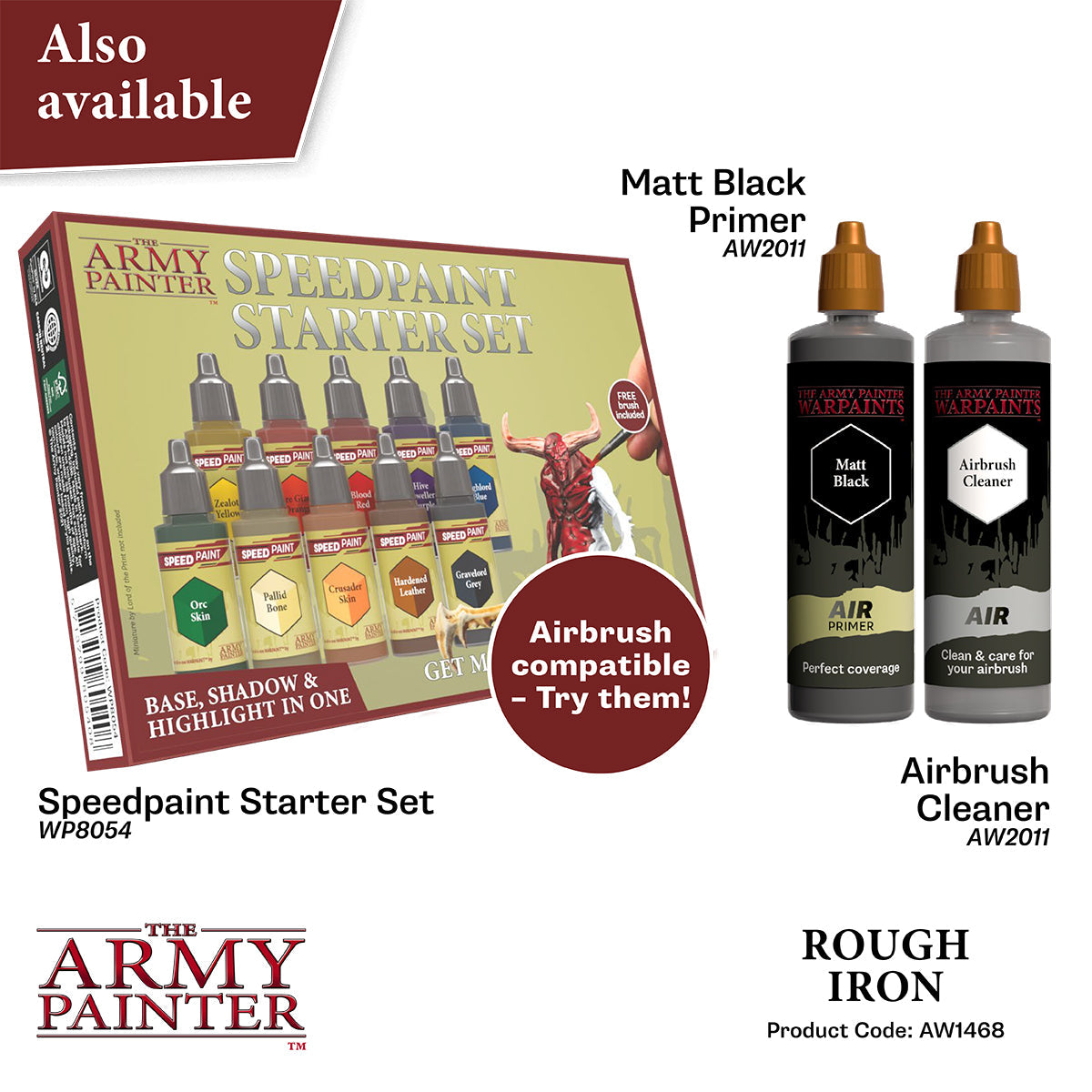 Warpaints Air Metallics: Rough Iron Metallic Paint for Miniatures & Models - Perfect for Warhammer, D&D, and Scale Model Painting