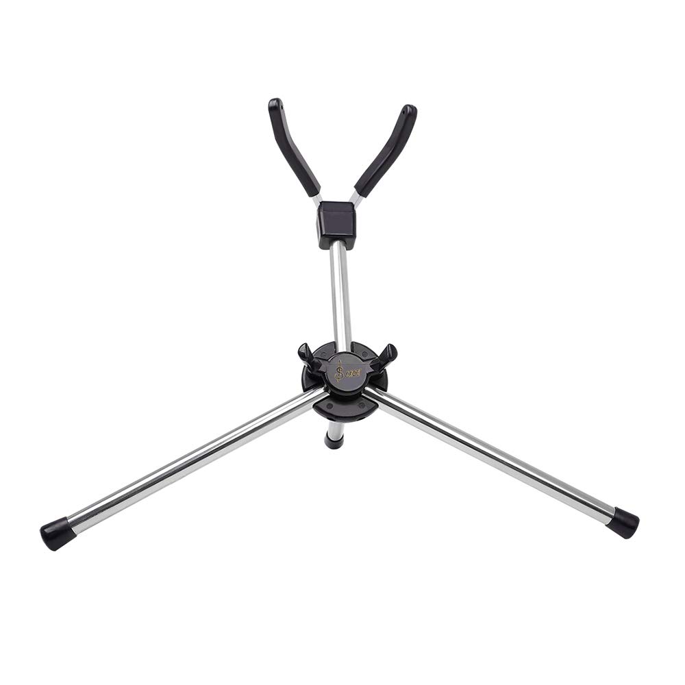 Fesjoy Foldable Soprano Saxophone Stand - Portable Metal Floor Holder with Carry Bag for Alto, Tenor, Baritone Saxophones | Perfect for Home Practice, School Band & Live Performances